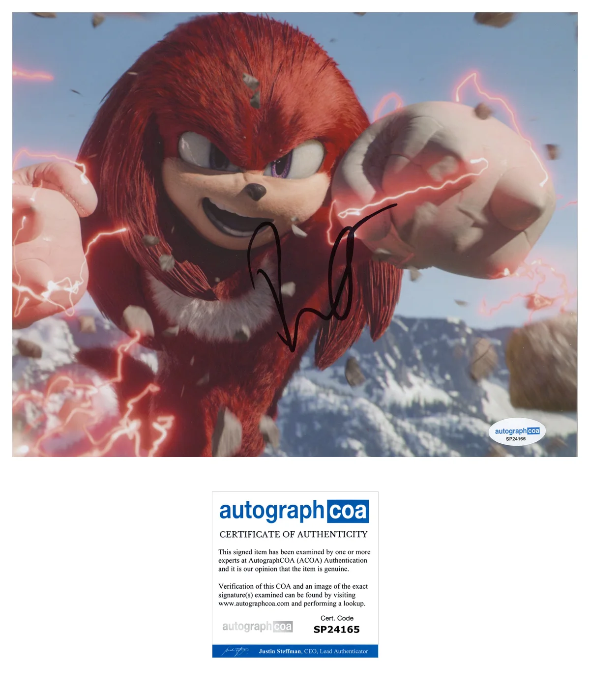 Idris Elba — Idris Elba Signed SONIC THE HEDGEHOG KNUCKLES 8x10 Photo EXACT Proof ACOA