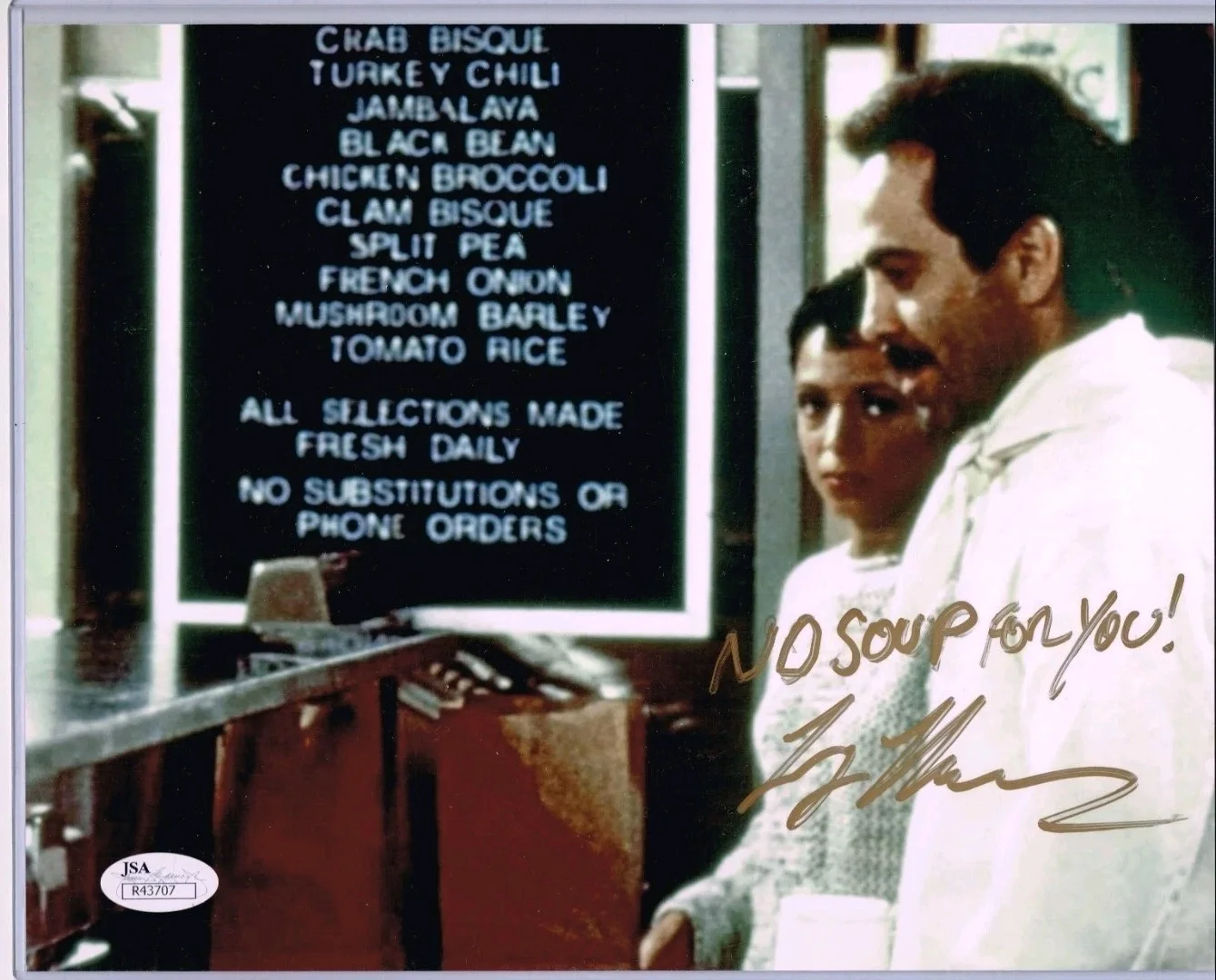 Larry Thomas — Larry Thomas Signed Seinfeld Soup Nazi 8x10 Photo JSA Certified Auto