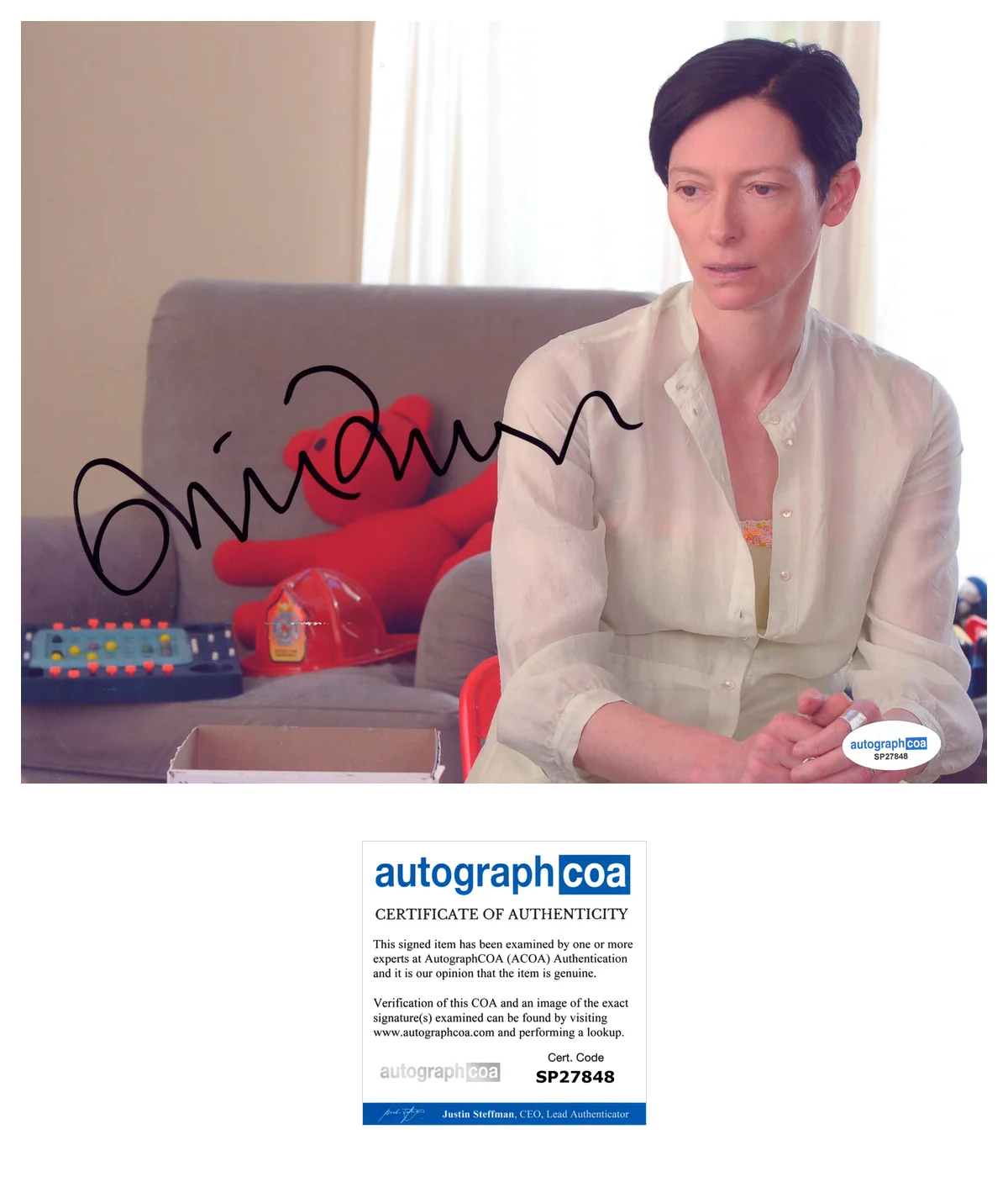 Tilda Swinton — Tilda Swinton ‘We Need To Talk About Kevin’ Signed 8x10 Photo ‘Eva’ ACOA