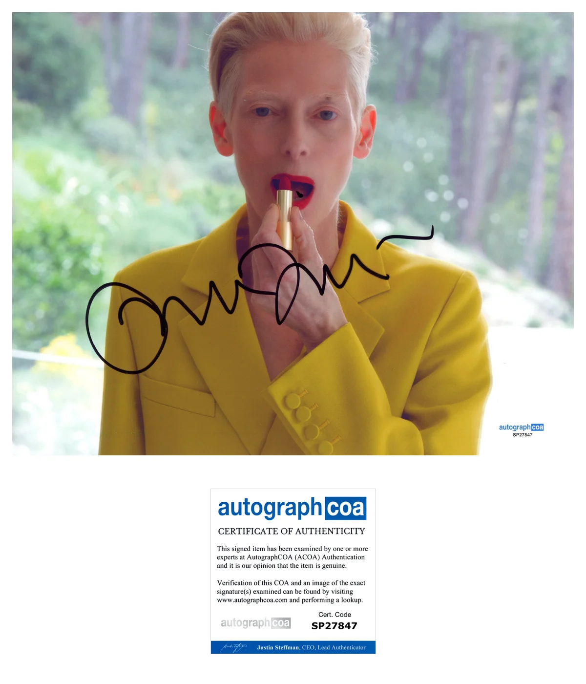 Tilda Swinton — Tilda Swinton ‘The Room Next Door’ Signed 8x10 Photo ‘Martha’ ACOA