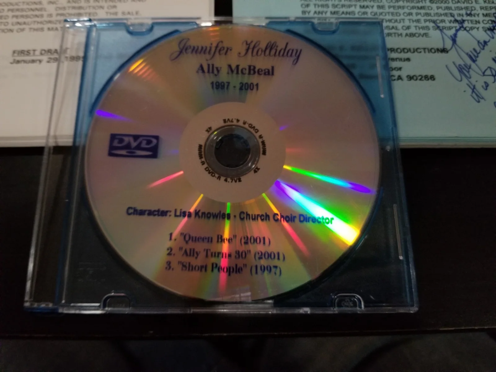 Lucy Liu Claista Flockhart Jane Krakowski Portia de Rossi — Jennifer Holliday Owned & Signed Ally McBeal Scripts (2) + DVD Cast Autographed, image 3