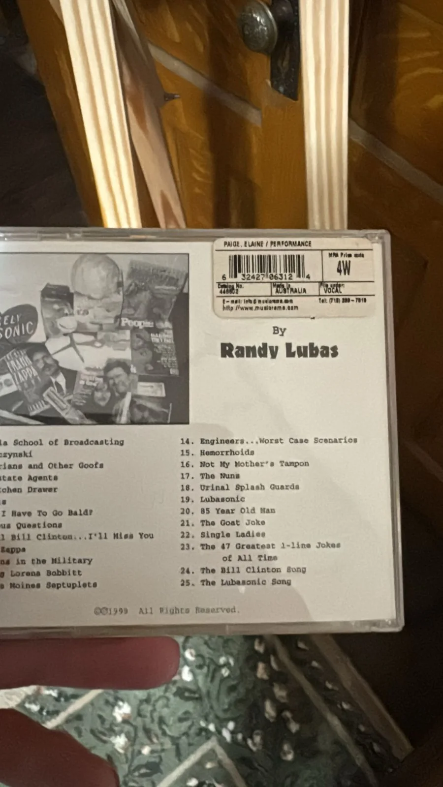 Randy Lubas Signed CD Worst Case Scenarios Autographed 1999 w/ Dr Lori Authentic, image 3