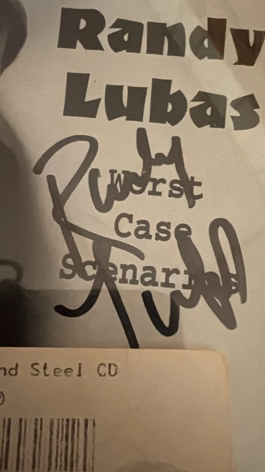 Randy Lubas Signed CD Worst Case Scenarios Autographed 1999 w/ Dr Lori Authentic, image 4