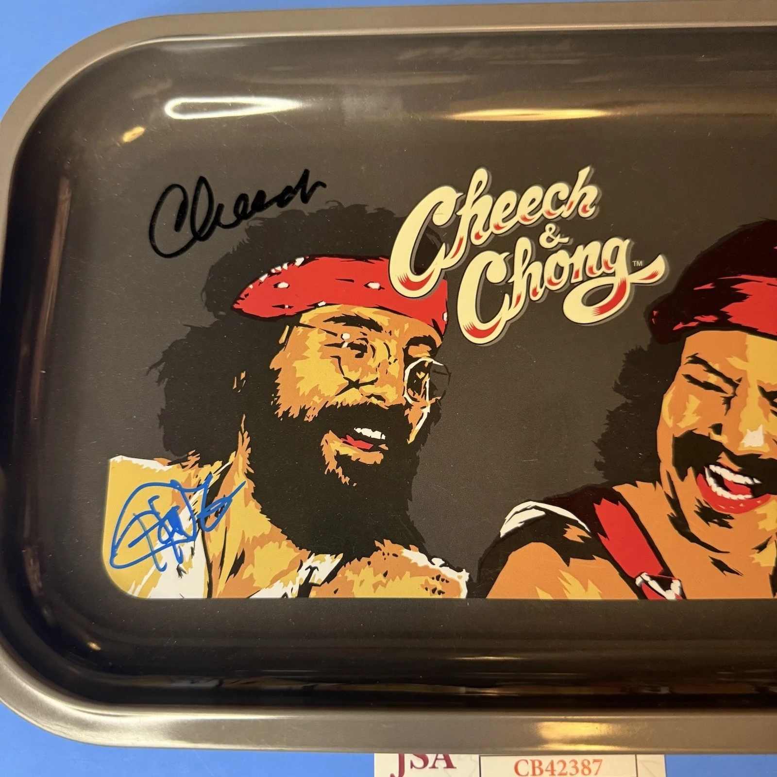 Cheech Marin, Tommy Chong — Cheech And Chong Signed Up In Smoke Rolling Tray Autographed Comedians Smoking, изображение 2