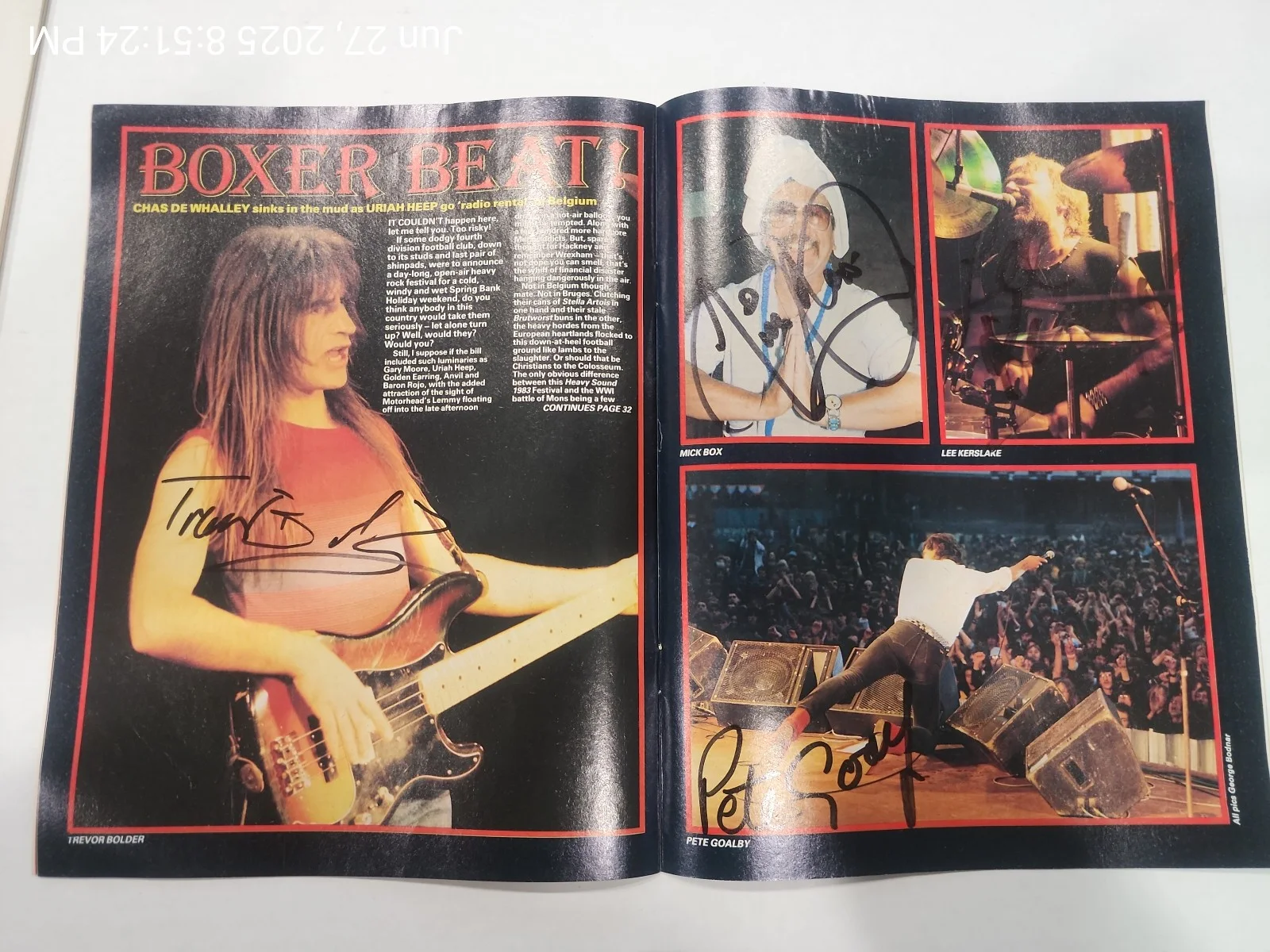 Signed Autographed by Phil Collen & Uriah Heep x 4 - Kerrang! Magazine, image 4