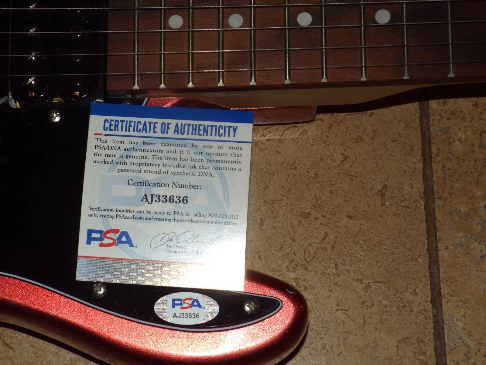 VINCE NEIL signed MOTLEY CRUE autographed ELECTRIC GUITAR ~PSA/DNA coa mint, image 3