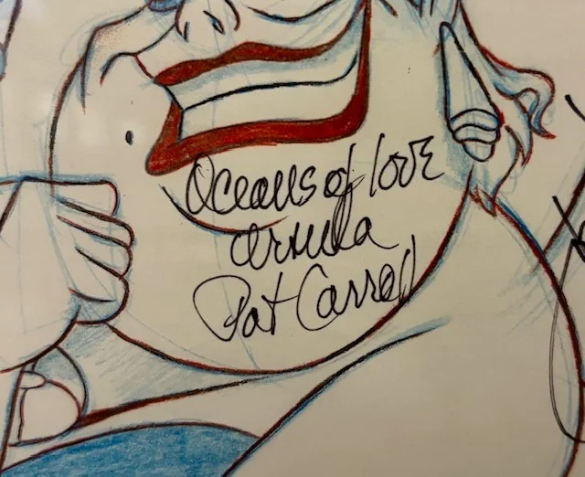 PAT CARROLL - J. FREEMAN - L. BLISS - M. SEPPALA — DISNEY VILLAINS ORIGINAL SKETCH AUTOGRAPHED by Voice Actors "NOT A PARK SKETCH", изображение 3