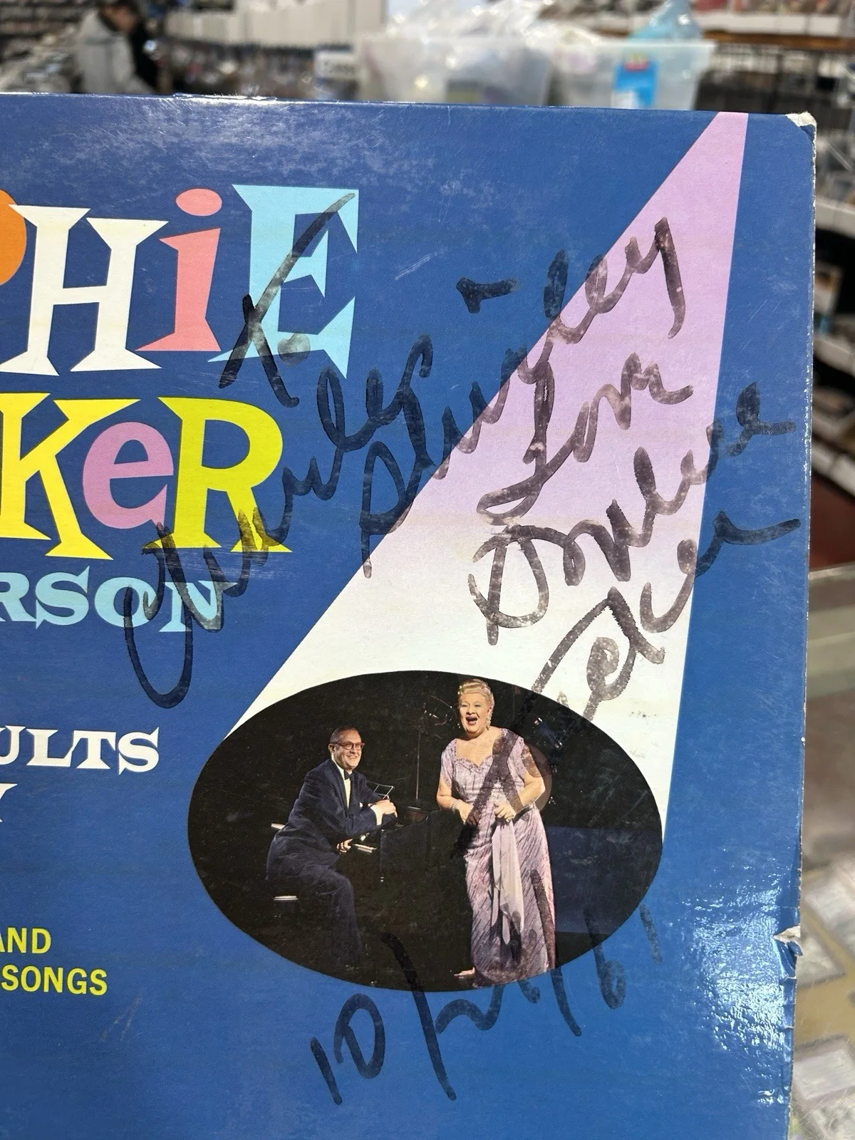 signed autographed LP- SOPHIE TUCKER IN PERSON-Mercury MG 02567 VG, изображение 2