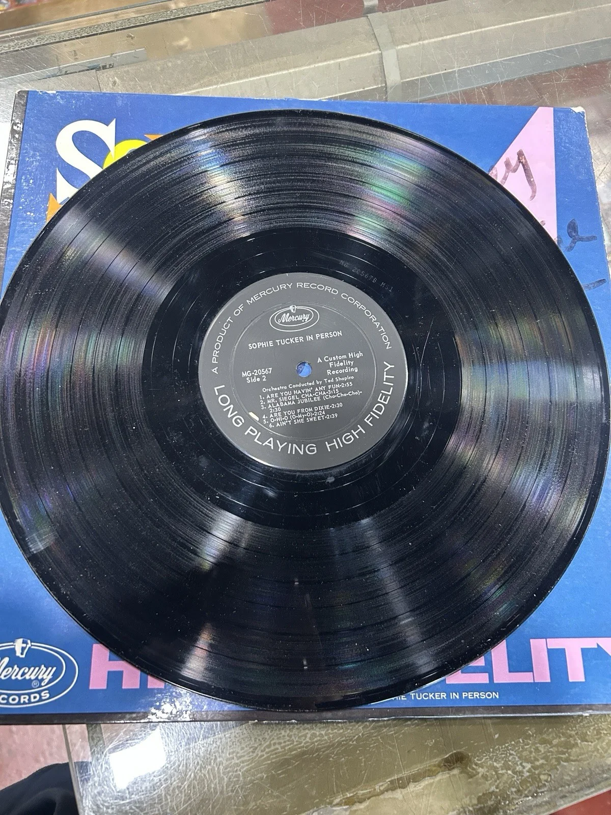 signed autographed LP- SOPHIE TUCKER IN PERSON-Mercury MG 02567 VG, изображение 4