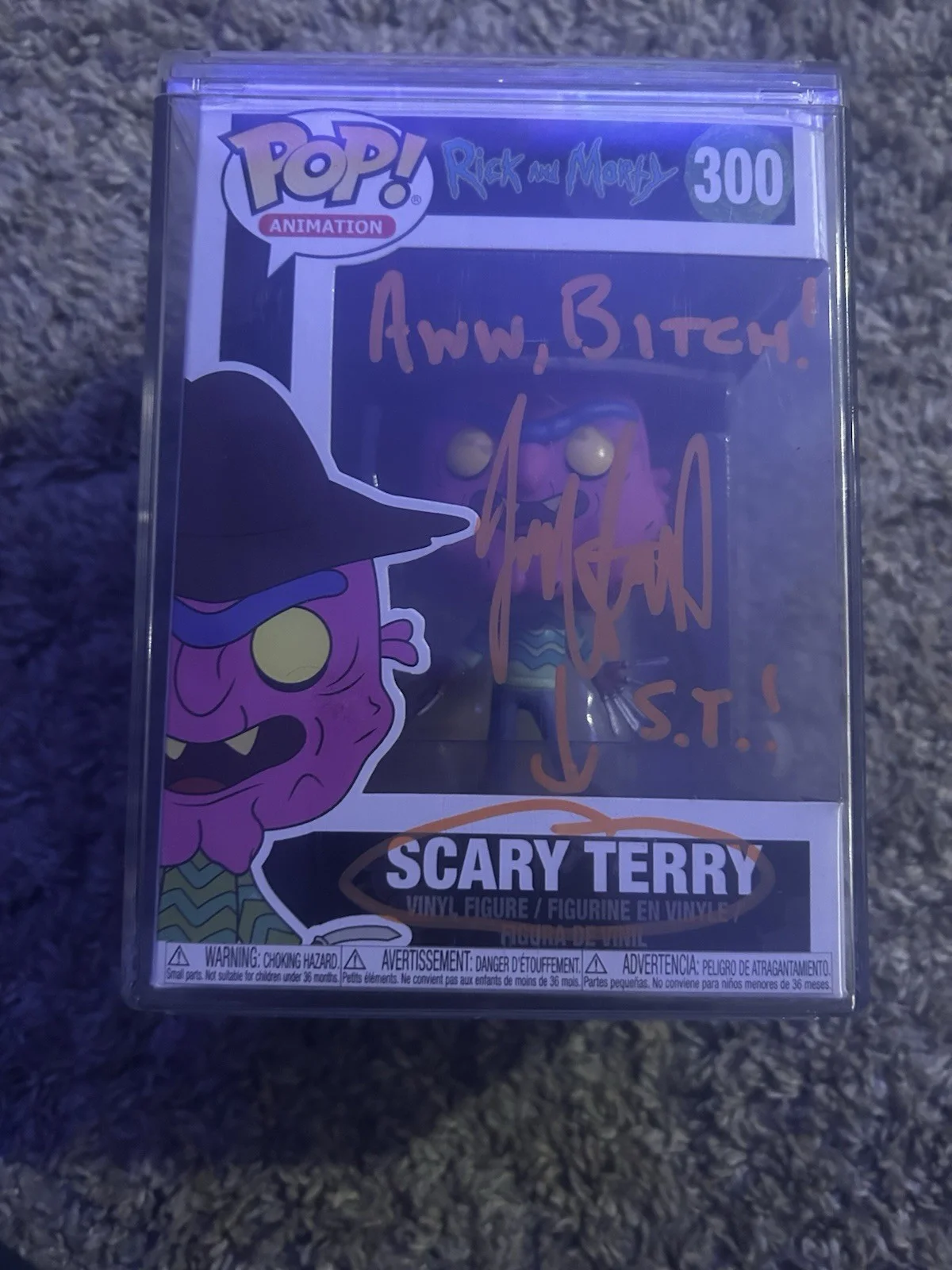 Tom Hardy — Jess Harnell Signed Funko Pop Scary Terry Rick Morty Figure JSA COA