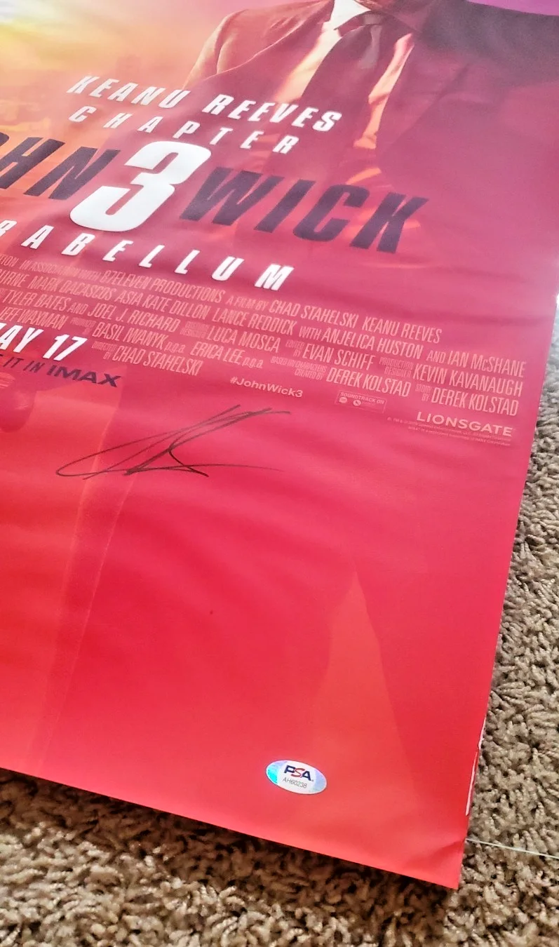Keanu Reeves — John Wick Parabellum Keanu Reeves Signed Autograph 2' x 3' LARGE POSTER PSA, image 5