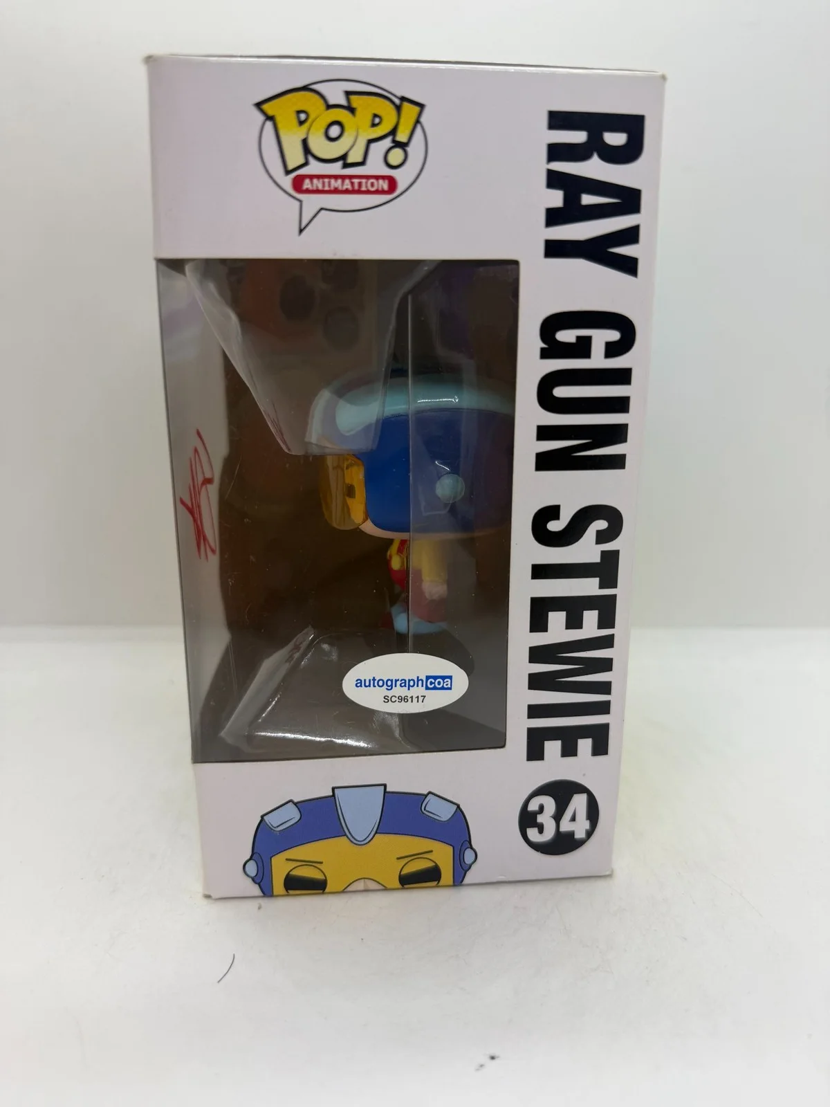 Seth MacFarlane Signed Ray Gun Stewie Funko Pop Family Guy #34 ACOA, изображение 2