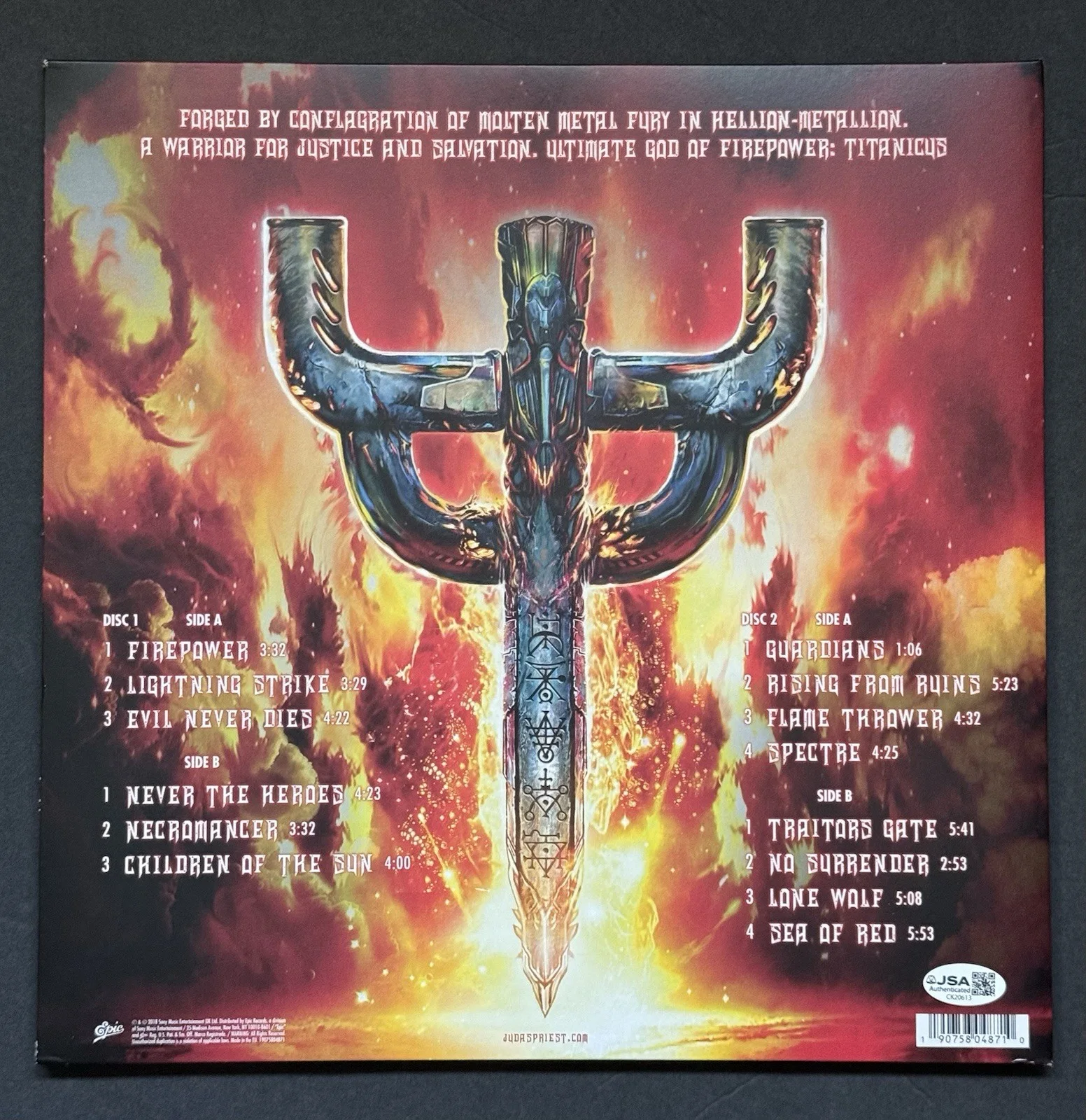 Judas Priest Signed Firepower Album Vinyl Complete All 5 JSA COA not PSA BAS, изображение 2