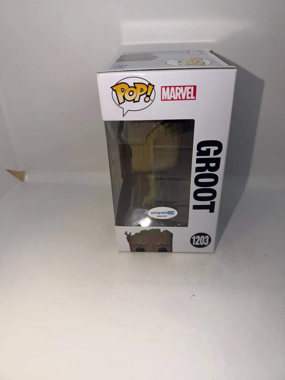 Vin Diesel Signed Groot Funko Pop Marvel Guardians of the Galaxy #1203 ACOA, изображение 2