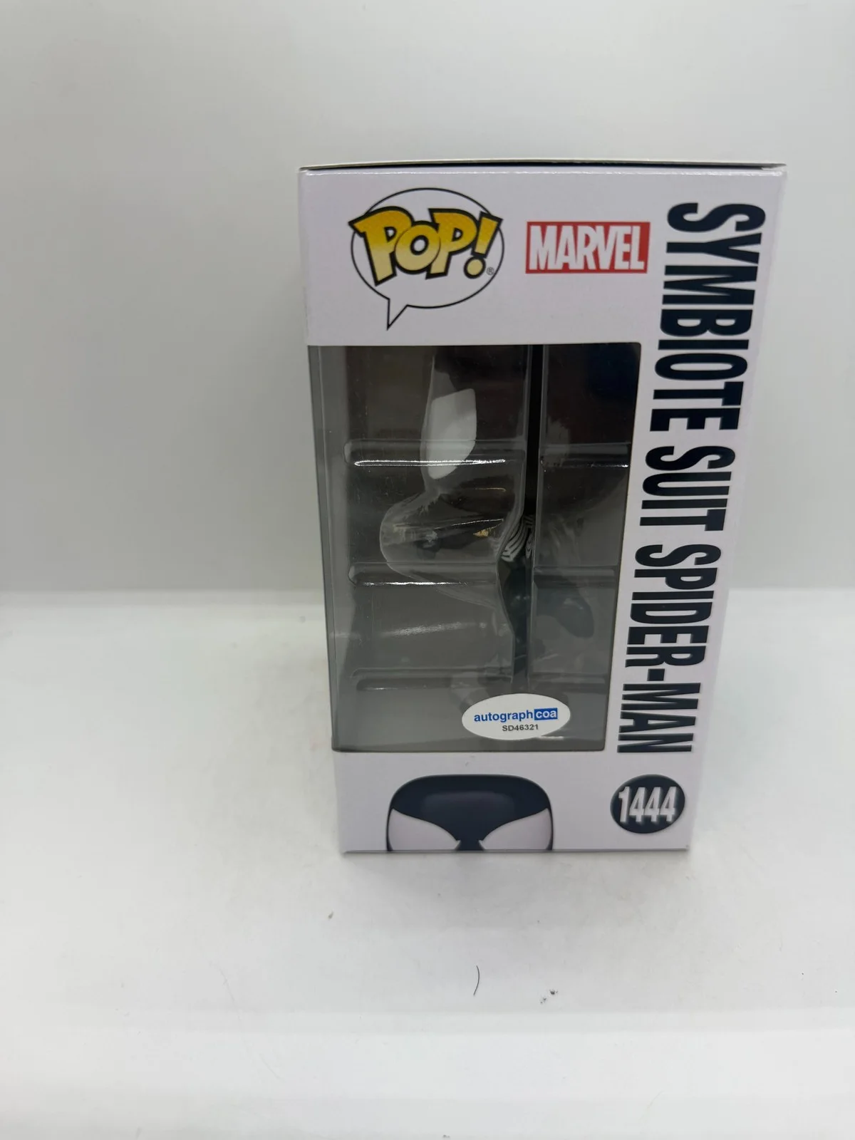 Tobey Maguire Signed Symbiote Spider-Man Funko Pop Marvel Spiderman #1444 ACOA, image 2