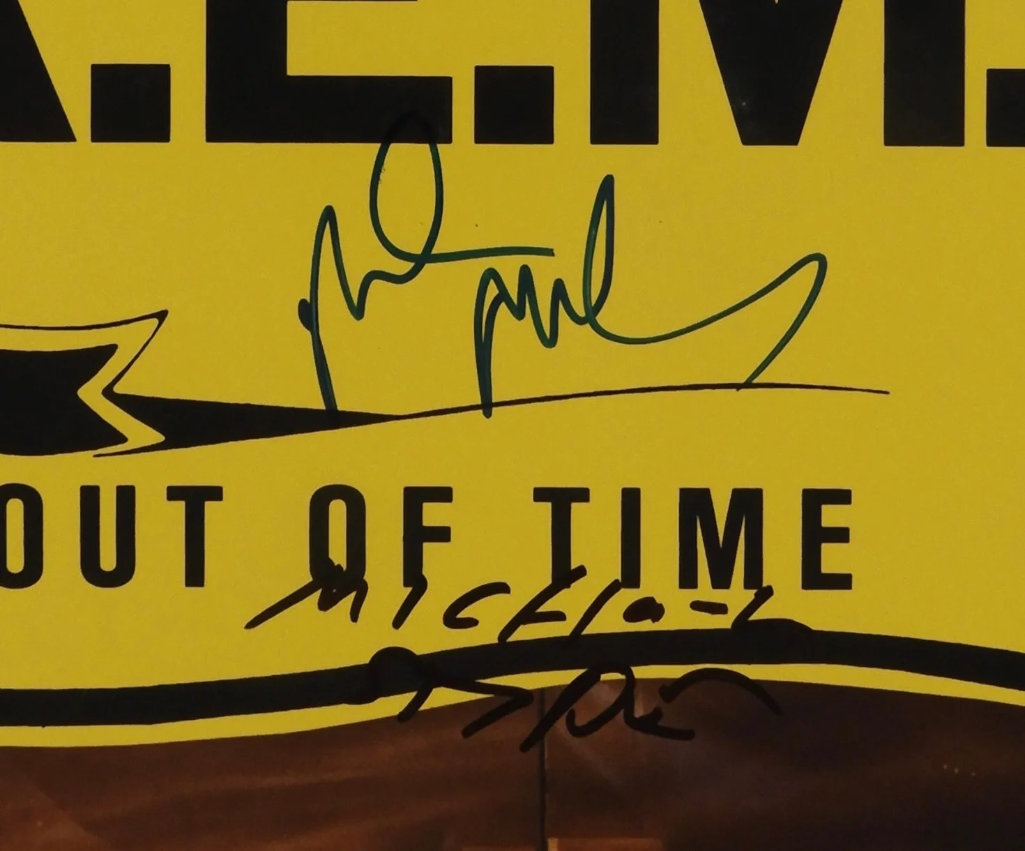 R.E.M. JSA Signed Autograph Record Album Vinyl Out Of Time Michael Stipe REM, image 2