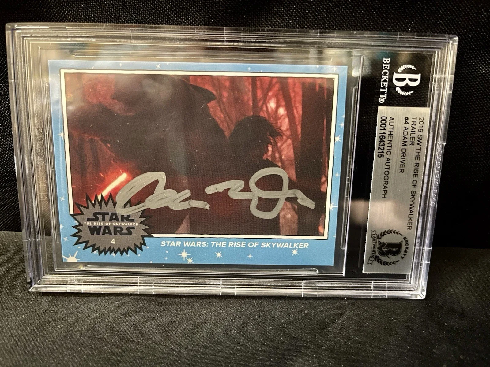Adam Driver — Adam Driver Signed Star Wars Rise of Skywalker Topps Card #4 Beckett