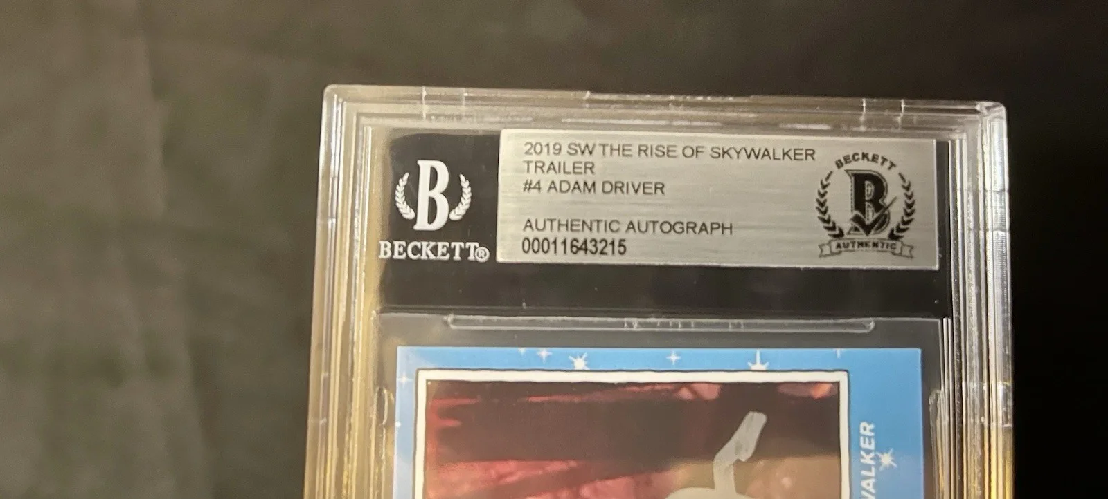 Adam Driver — Adam Driver Signed Star Wars Rise of Skywalker Topps Card #4 Beckett, изображение 2