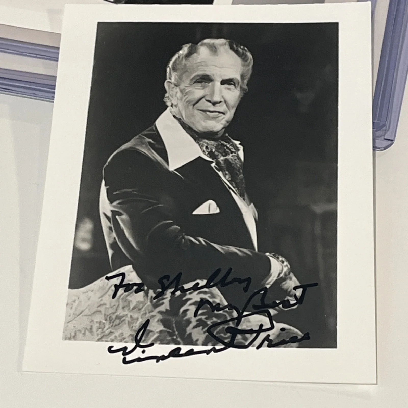 Vincent Price — Vincent Price Signed Autographed 4x5 Photo Horror Actor “The Fly” Authentic