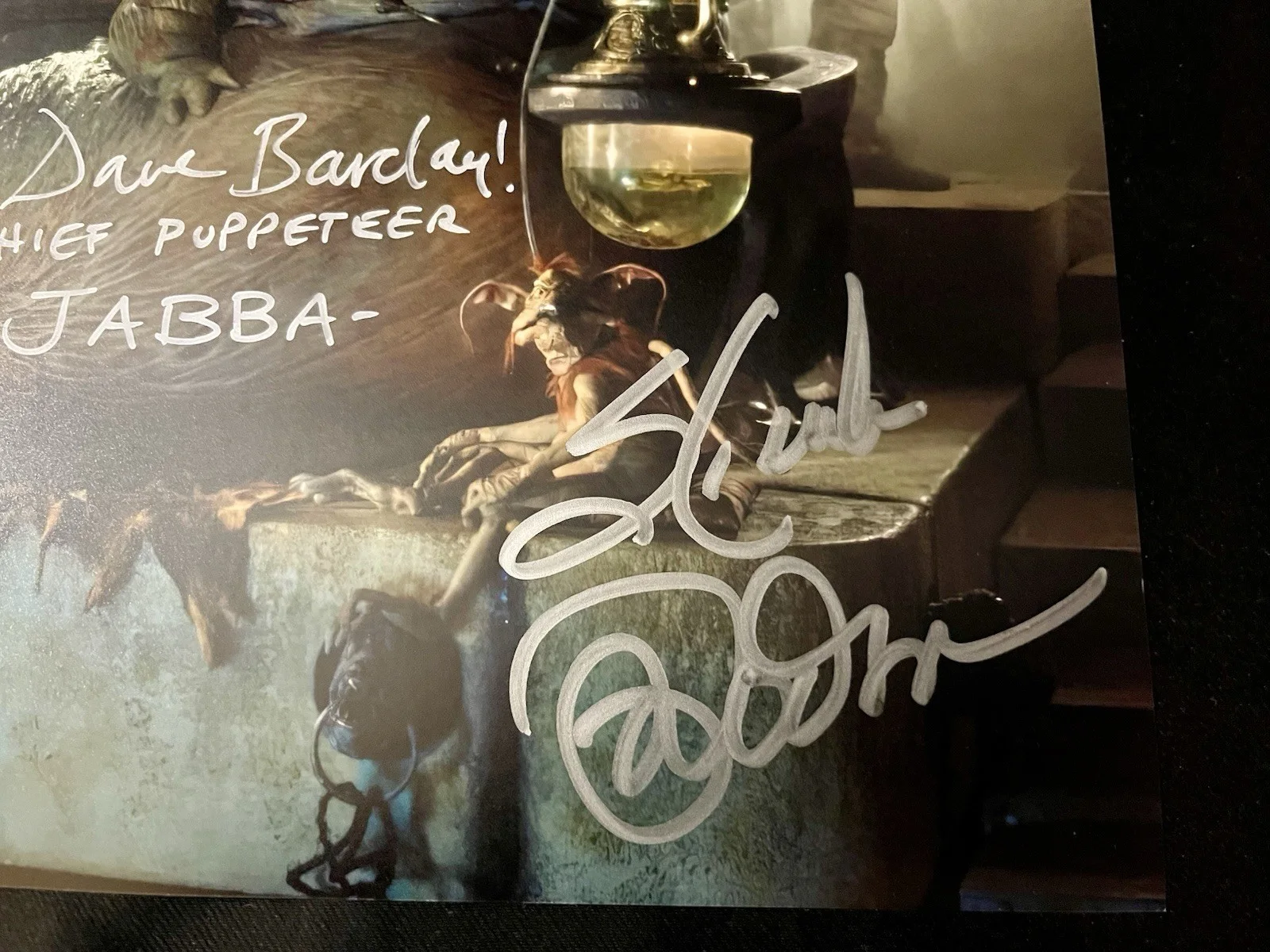 Dave Barclay Mark Dobson — DAVE BARCLAY & MARK DOBSON Signed 8x10 photo Jabba The Hut Star Wars JSA, image 2