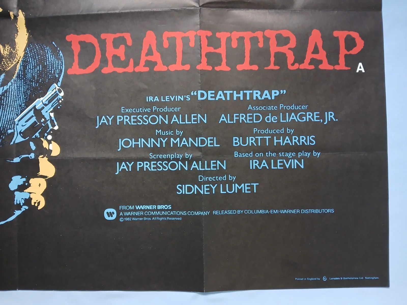 DEATHTRAP (1982) original UK quad poster -Michael Caine, Christopher Reeve, image 5