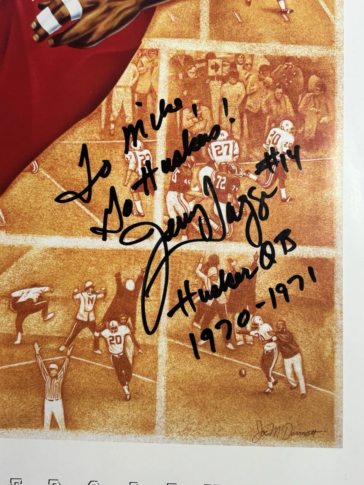 Nebraska Huskers 28Lx22w Poster Rogers, Tagge, Traynowicz Signed Autographs., изображение 4