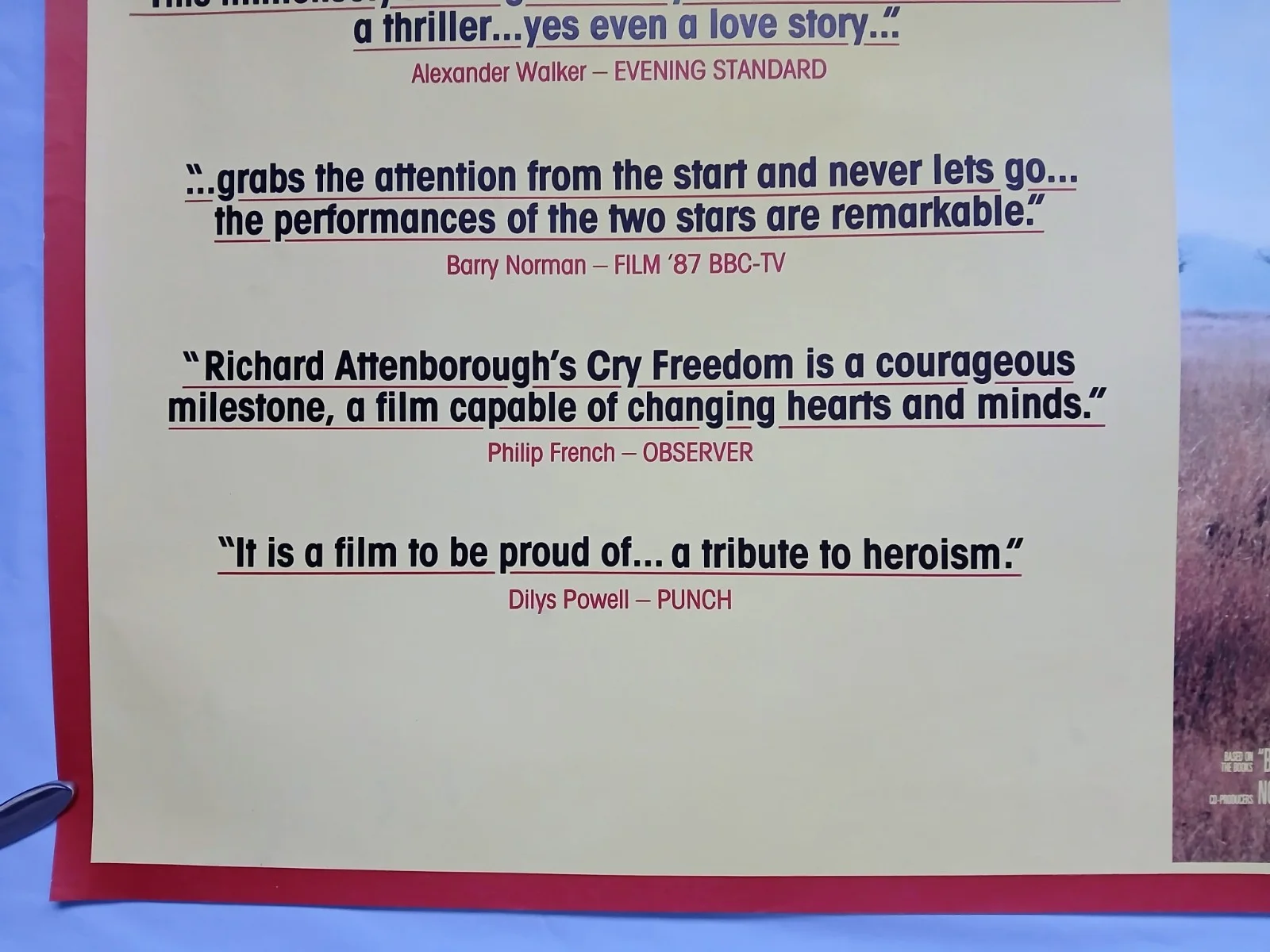 CRY FREEDOM (1987) rolled original quad poster - Kevin Kline, Denzel Washington, image 4