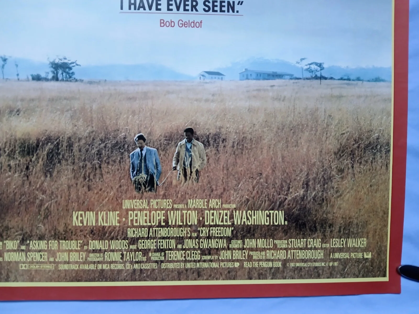 CRY FREEDOM (1987) rolled original quad poster - Kevin Kline, Denzel Washington, image 5