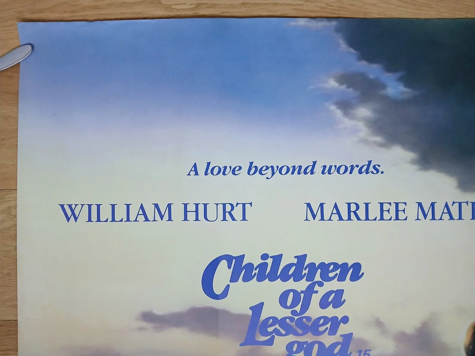 CHILDREN OF A LESSER GOD (1986) original quad poster -William Hurt,Marlee Matlin, image 2
