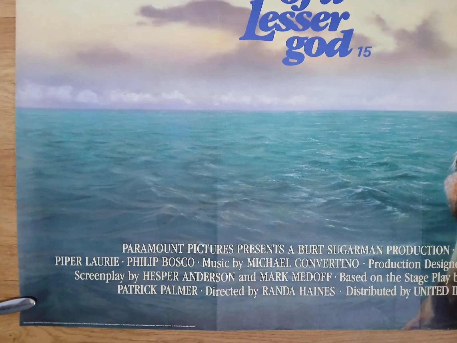 CHILDREN OF A LESSER GOD (1986) original quad poster -William Hurt,Marlee Matlin, image 4
