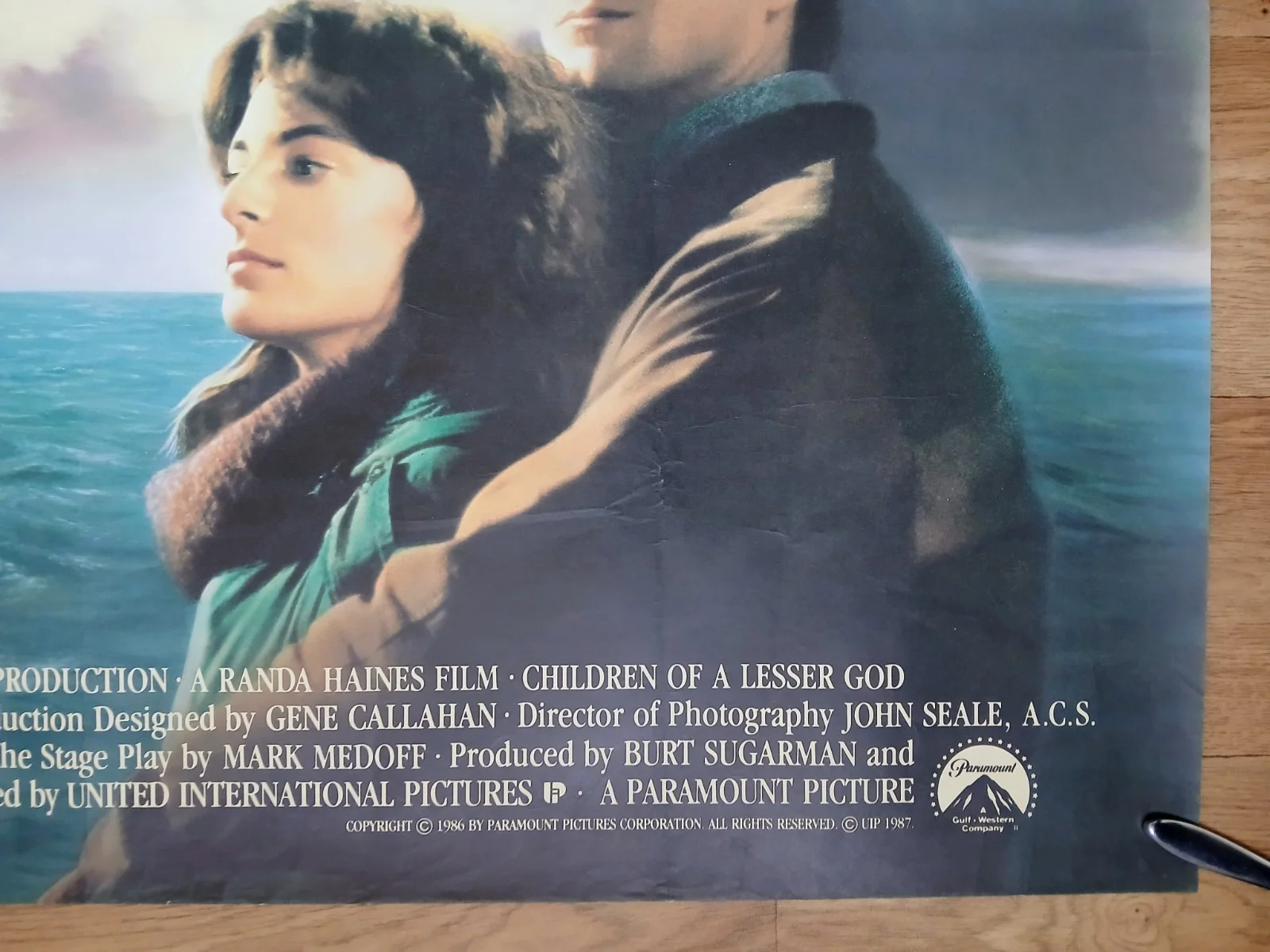 CHILDREN OF A LESSER GOD (1986) original quad poster -William Hurt,Marlee Matlin, image 5