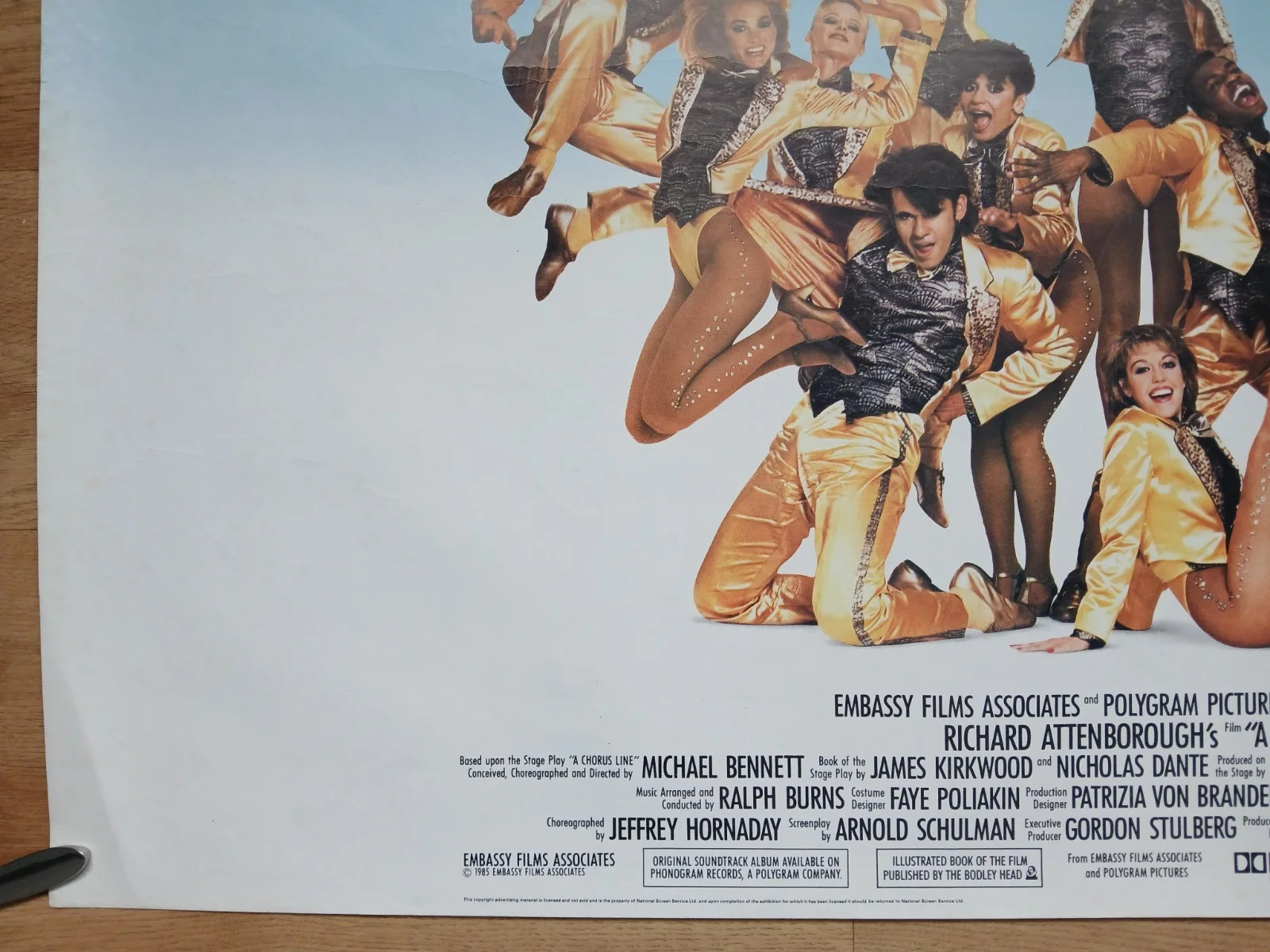 A CHORUS LINE (1985) rare rolled original UK quad poster - Michael Bennett, изображение 4