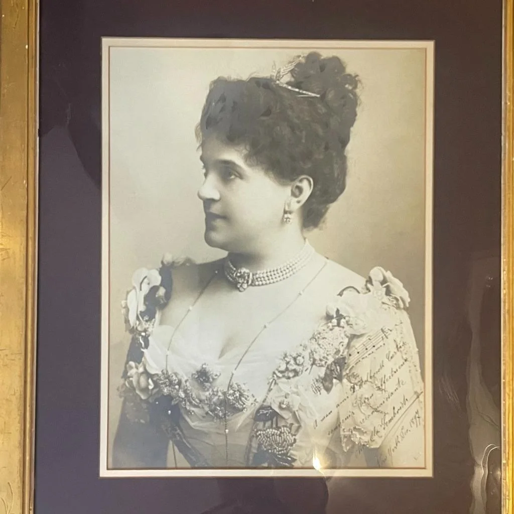 Antique Marcella Sembrich Opera Soprano Signed B&W Photograph Ornate Frame 1897, изображение 3