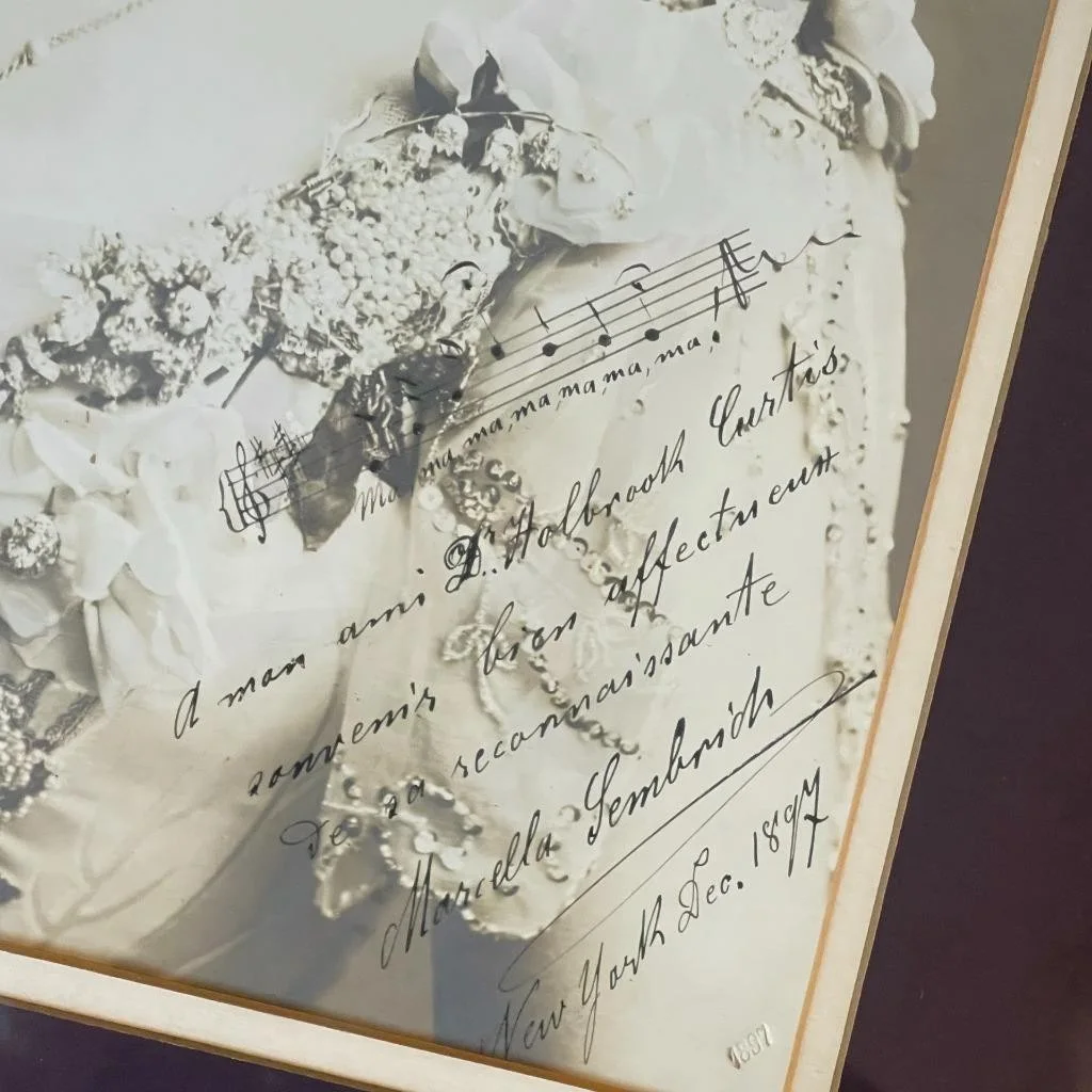 Antique Marcella Sembrich Opera Soprano Signed B&W Photograph Ornate Frame 1897, изображение 4