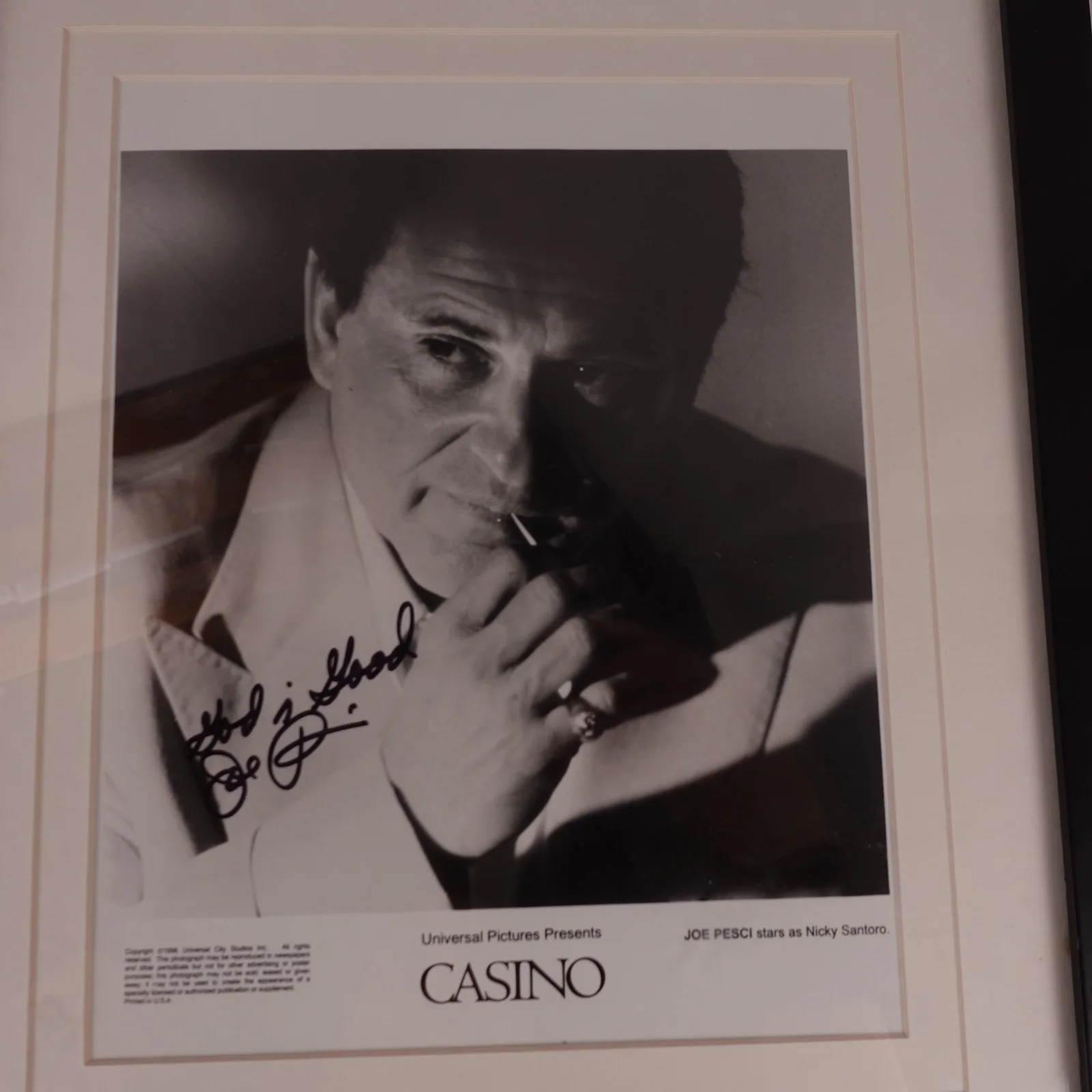 Joe Pesci — Joe Pesci Signed Autograph Photo - Casino (1996) Original Nicky Santoro Framed, изображение 2