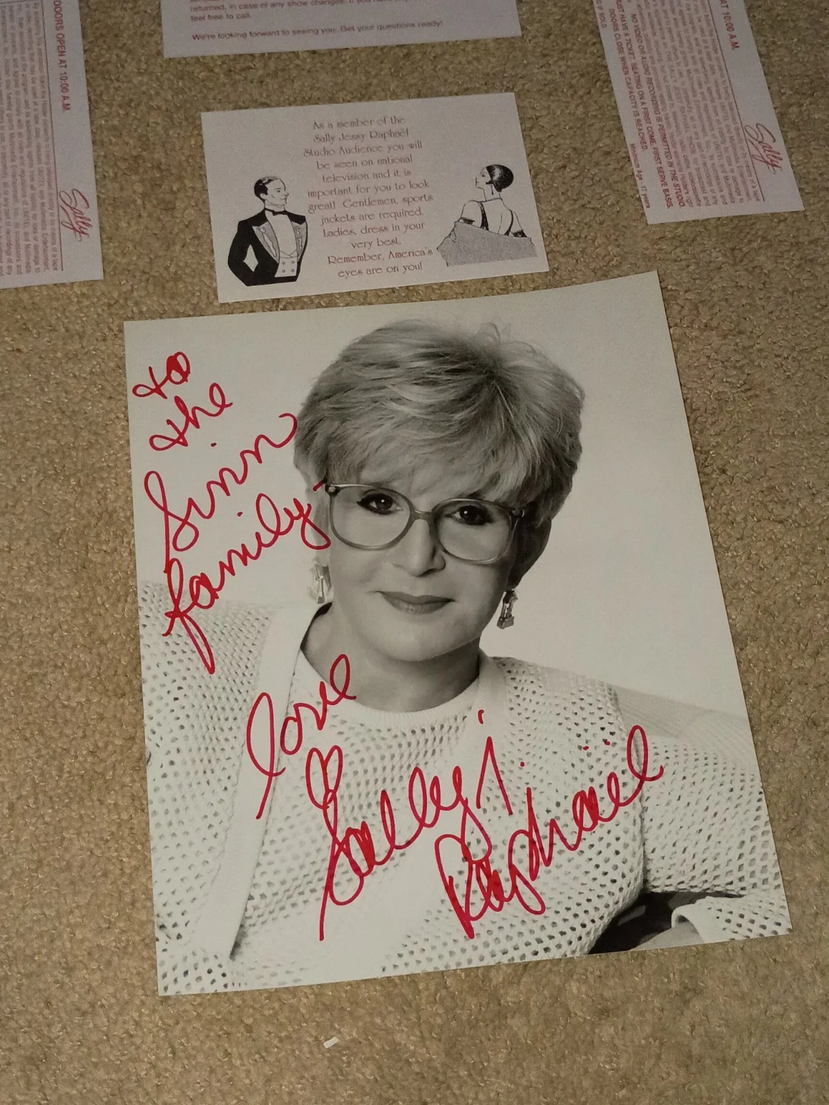 Sally Jess Raphael Signed Autographed Photo And Rare Show Ticket Package, image 2