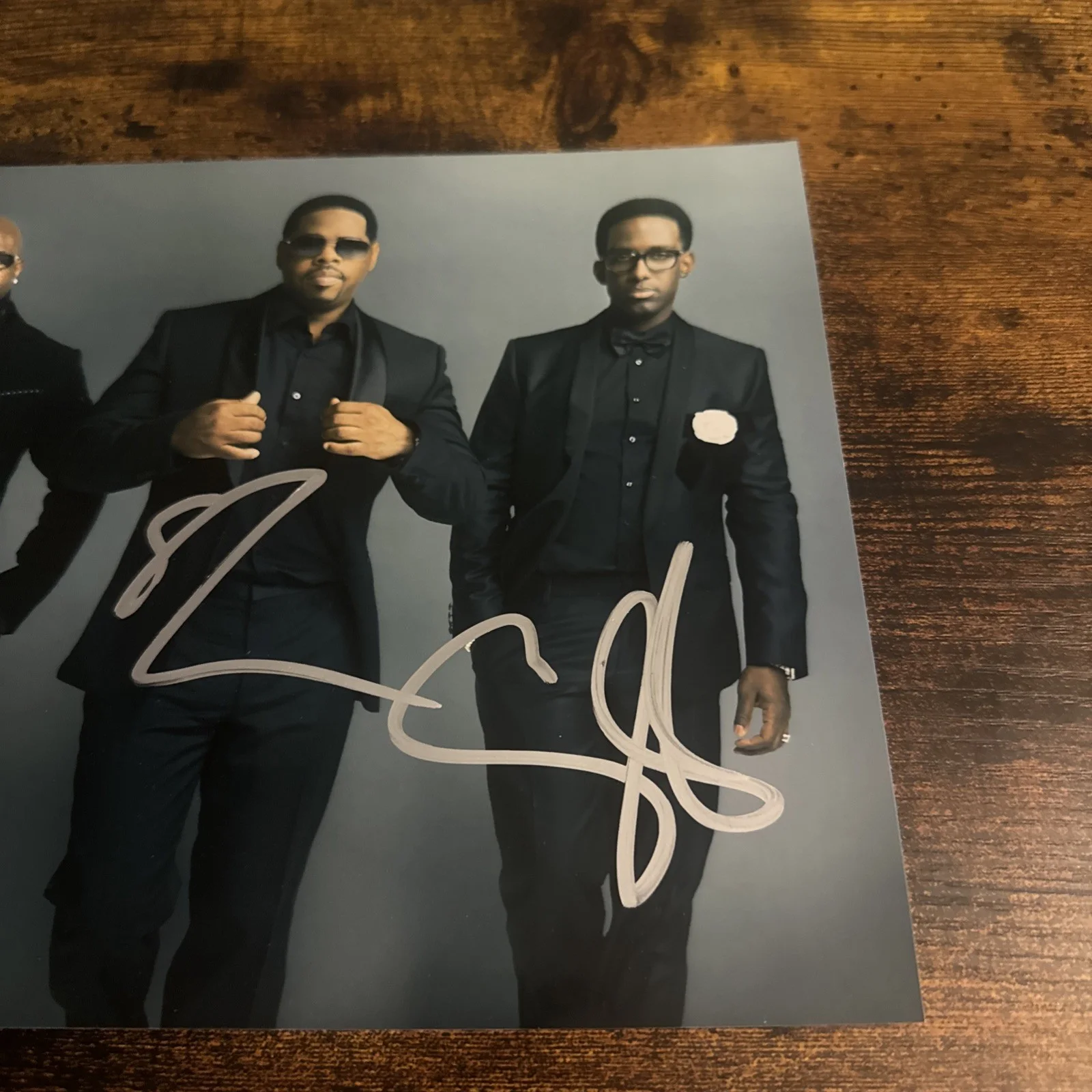 BOYZ II MEN SIGNED 8x10 Photo NATHAN & WANYA MORRIS + SHAWN STOCKMAN, изображение 3