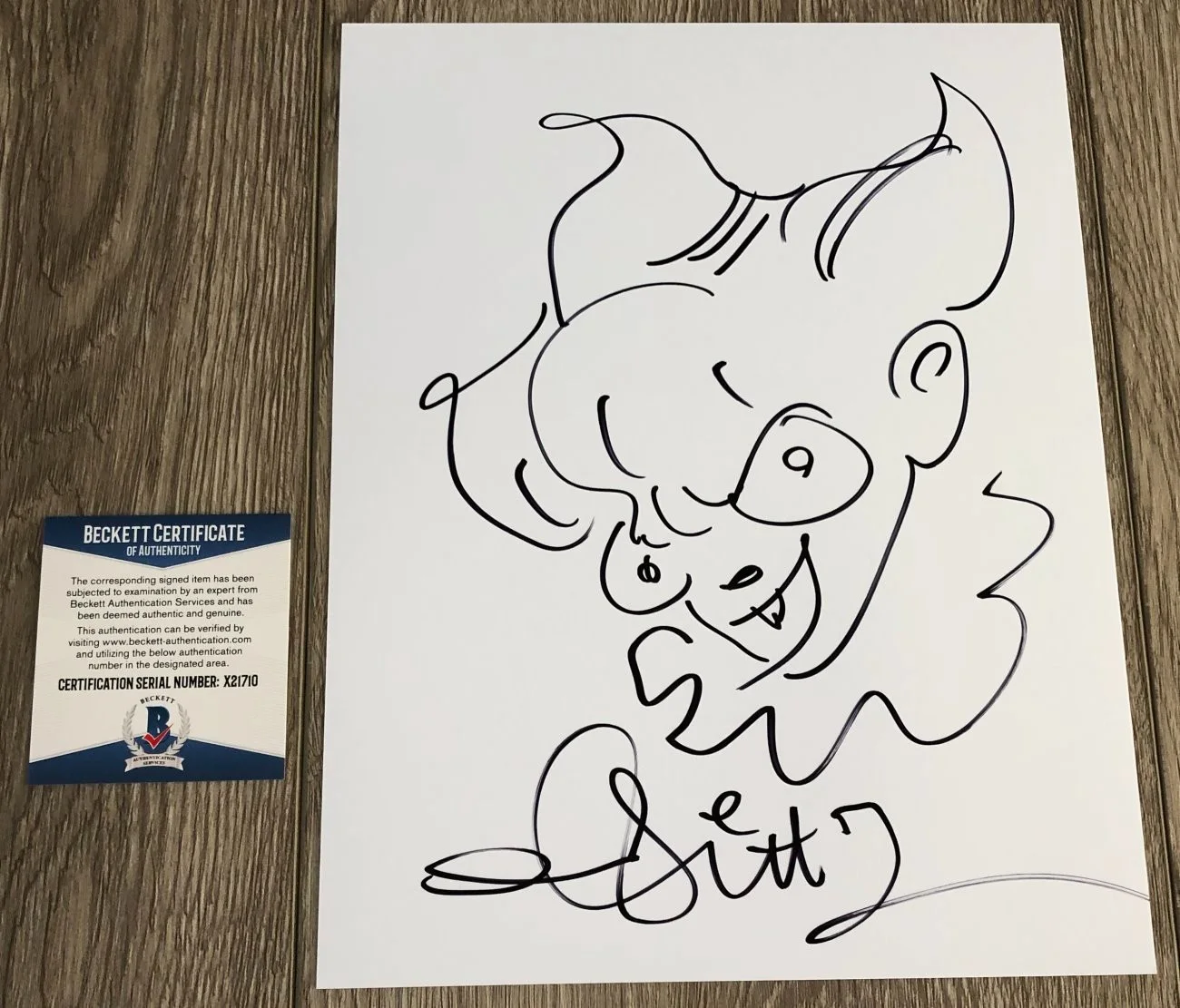 Andy Muschietti — ANDY MUSCHIETTI SIGNED IT PENNYWISE ORIGINAL SKETCH w/EXACT PROOF & BECKETT COA, изображение 2
