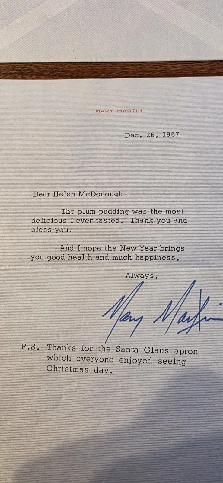 Mary Martin: Hand Signed letter, image 3