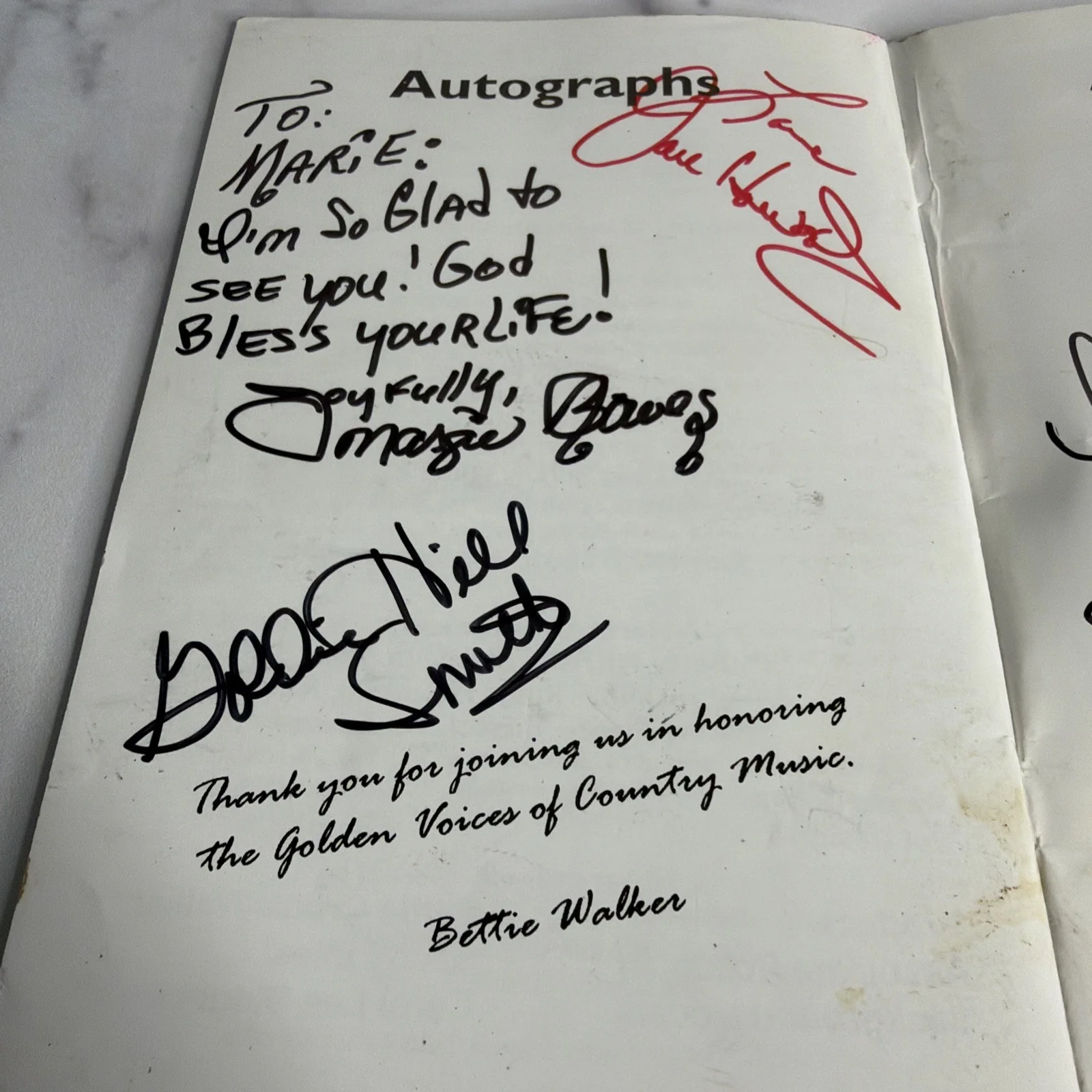 Golden Voice Awards Program SIGNED Brenda Lee Goldie Hill Billy Walker Jan Howar, image 3