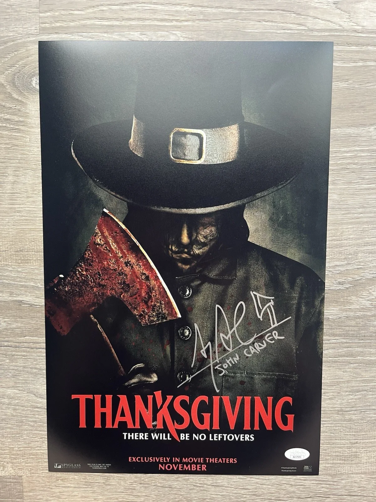 Alex Armbruster — Alex Armbruster Signed Thanksgiving 11x17 Photo JSA COA John Carver Horror, изображение 2