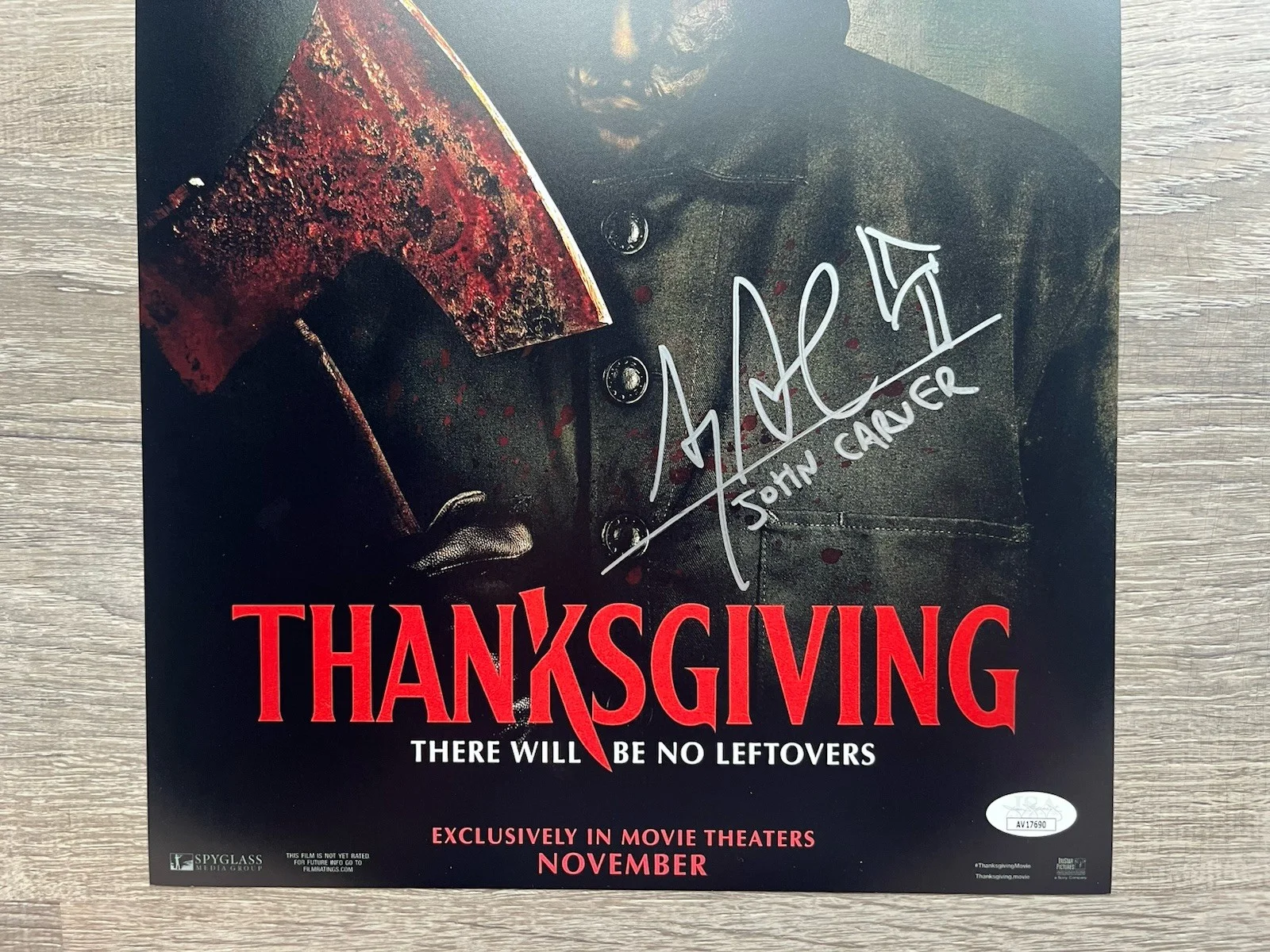 Alex Armbruster — Alex Armbruster Signed Thanksgiving 11x17 Photo JSA COA John Carver Horror, изображение 3