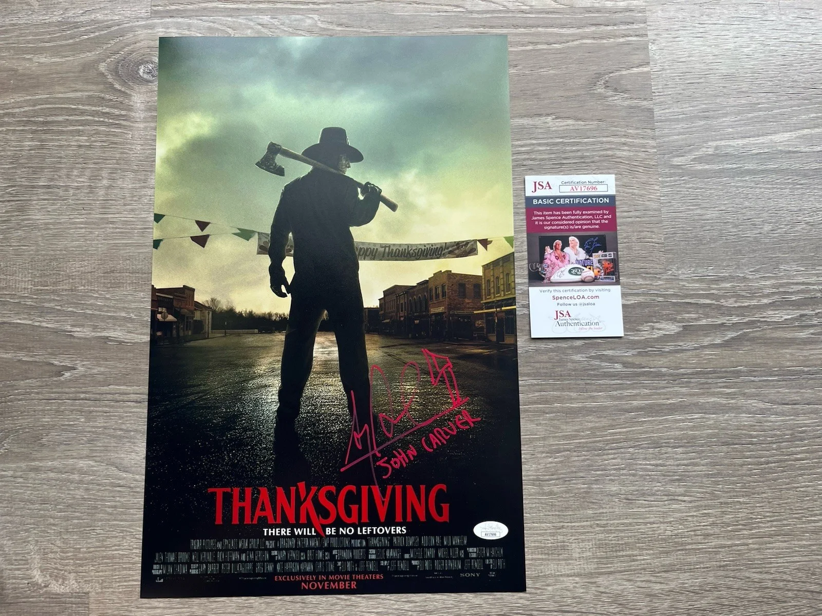 Alex Armbruster — Alex Armbruster Signed Thanksgiving 11x17 Photo JSA COA John Carver Horror Auto