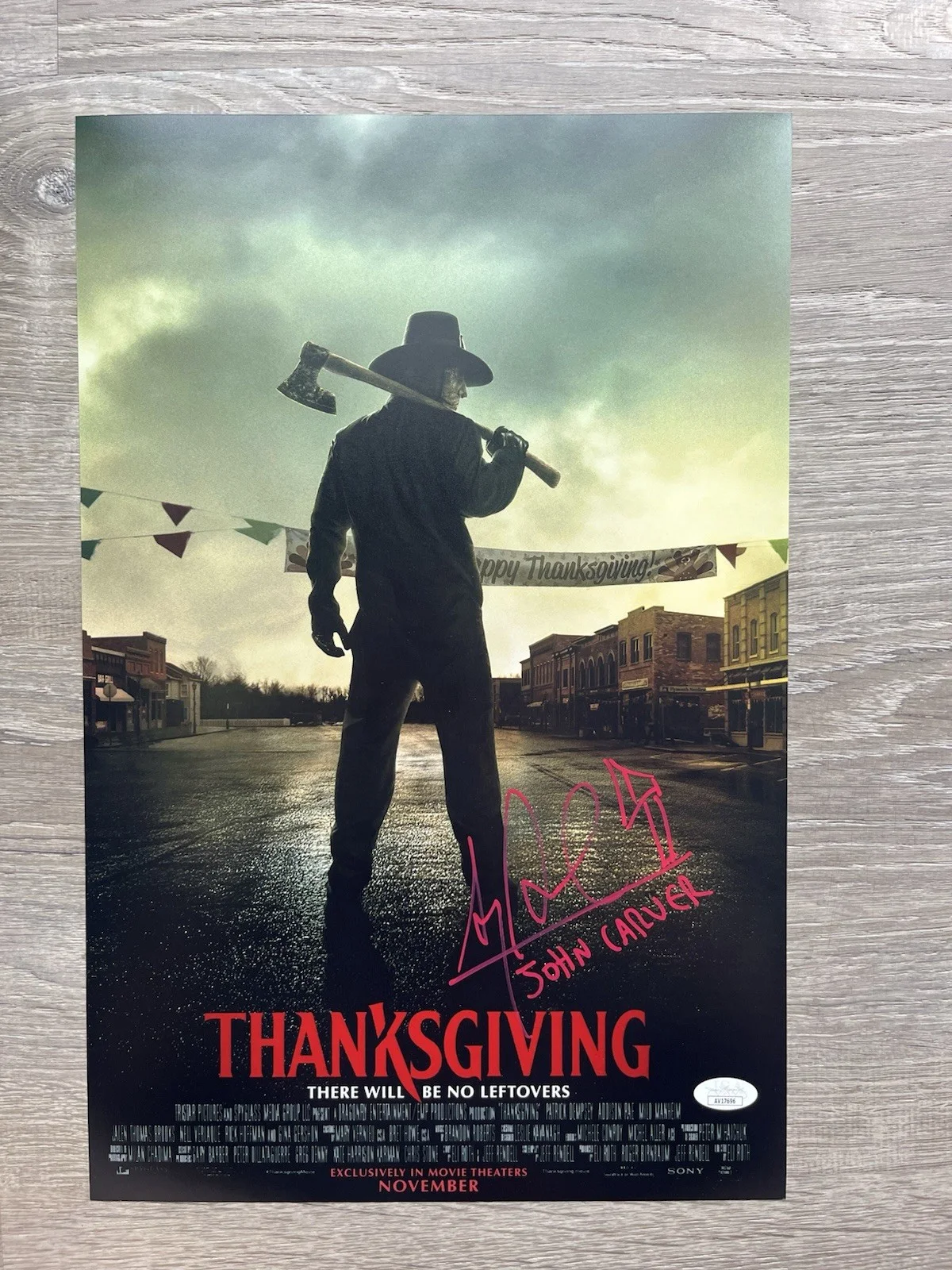 Alex Armbruster — Alex Armbruster Signed Thanksgiving 11x17 Photo JSA COA John Carver Horror Auto, изображение 2