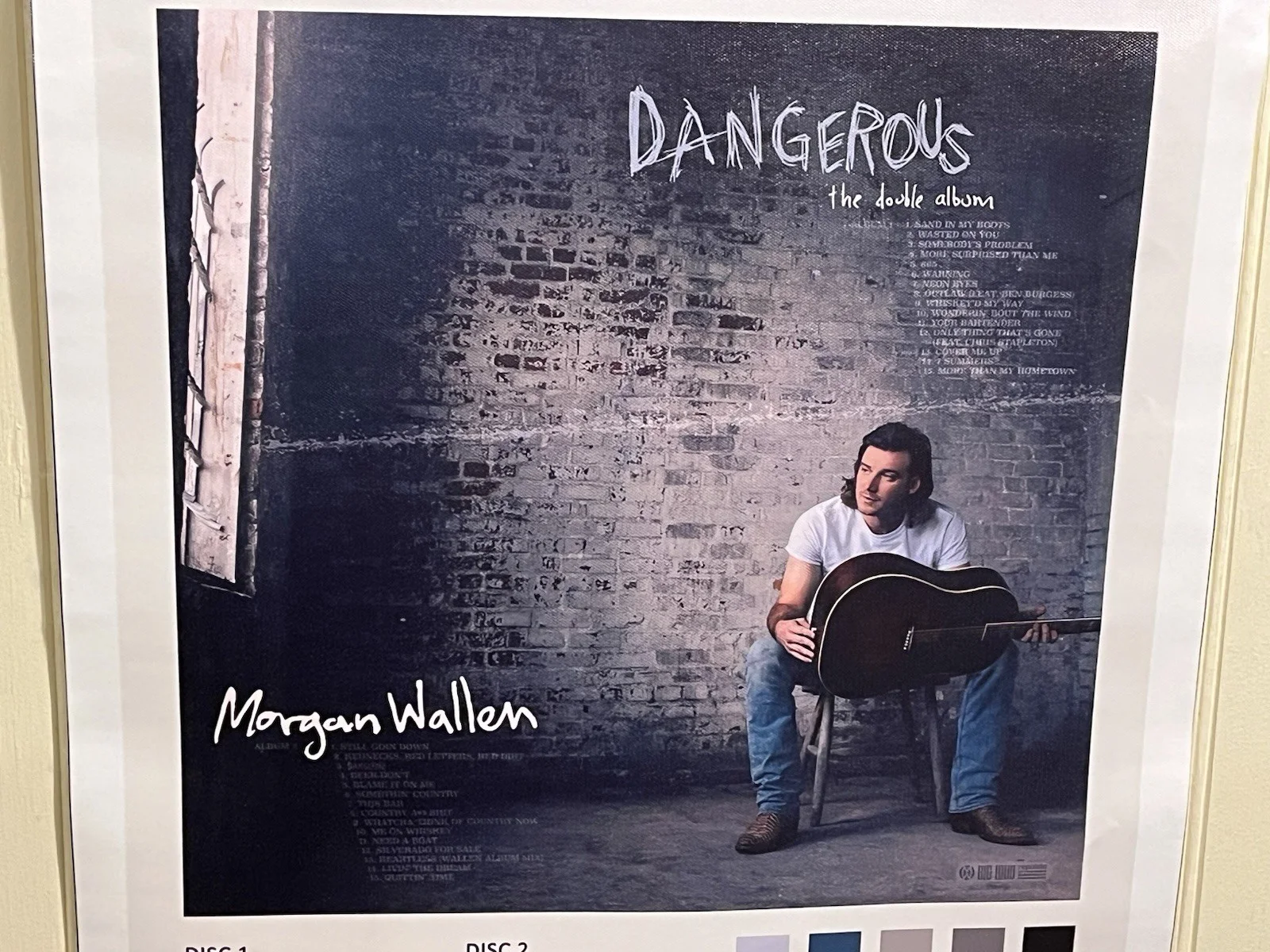 Morgan Wallen Dangerous Double Album Canvas With Poster Hanger 17” X 25”, image 2