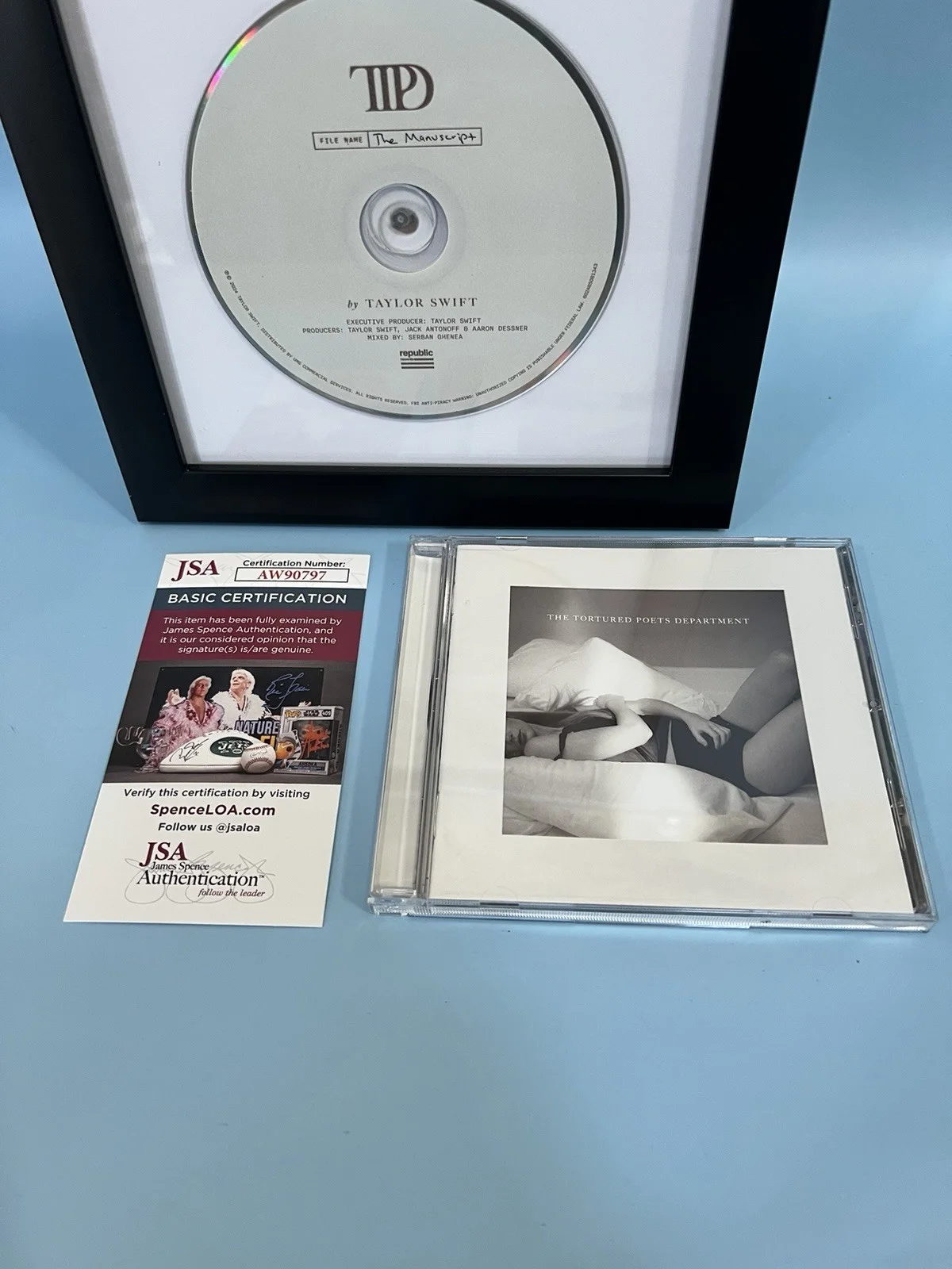 Taylor Swift Tortured Poets Department TTPD Signed CD Framed JSA COA Fast Ship ✅, image 3