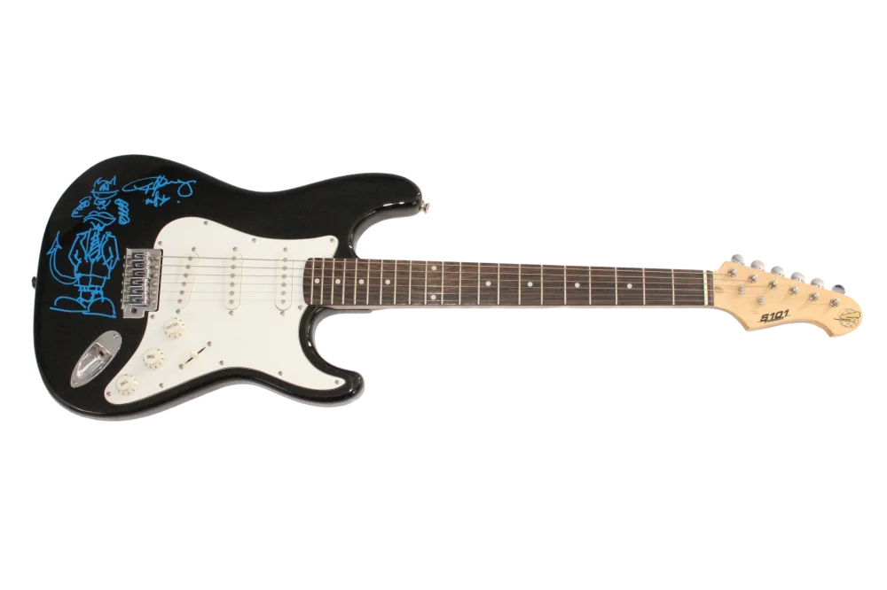 Angus Young — Angus Young AC/DC Signed Autograph Guitar w/ Original Art Sketch - Beckett COA, изображение 2