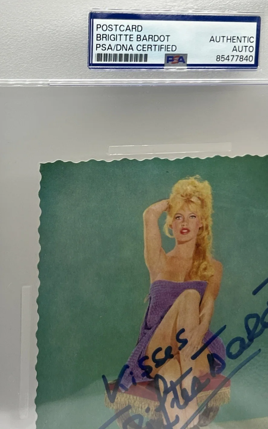 Brigitte Bardot — Brigitte Bardot Authentic Autographed Signed 4x6 Postcard PSA/DNA Authentic, image 2