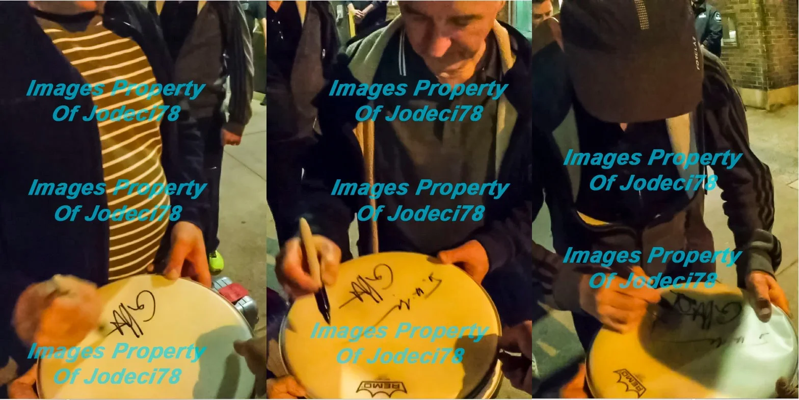 Ralf Hutter Fritz Henning Falk Band Signed KRAFTWERK 12" Drumhead PROOF JSA B, изображение 5