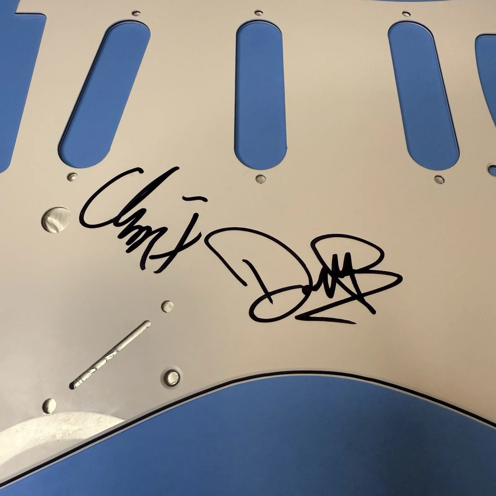 Doug Robb & Chris Hesse Hoobastank Signed Electric Pickguard Autographed JSA COA, изображение 2